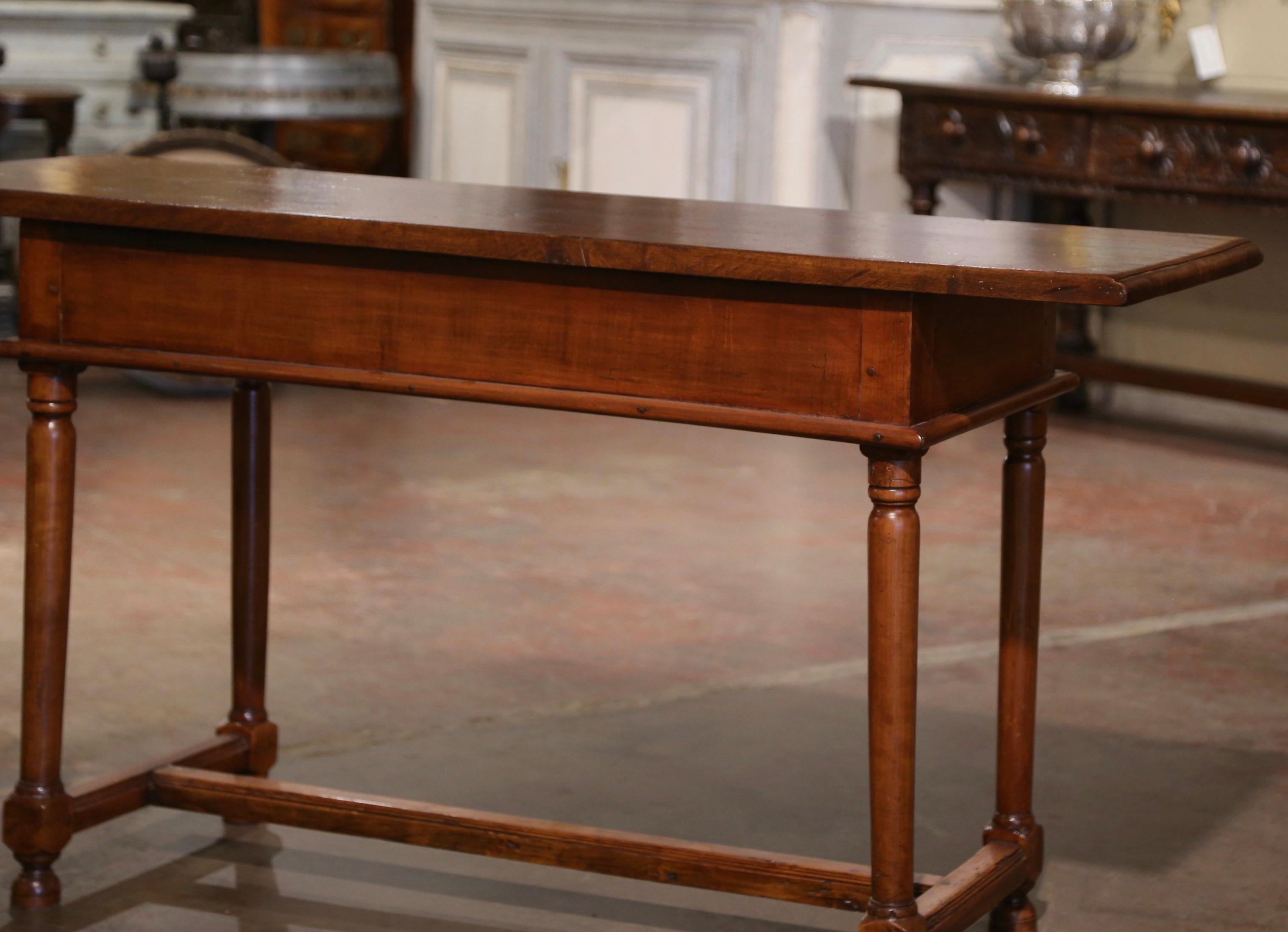 Mid-19th Century French Empire Walnut Console Table with Drawers For Sale 11