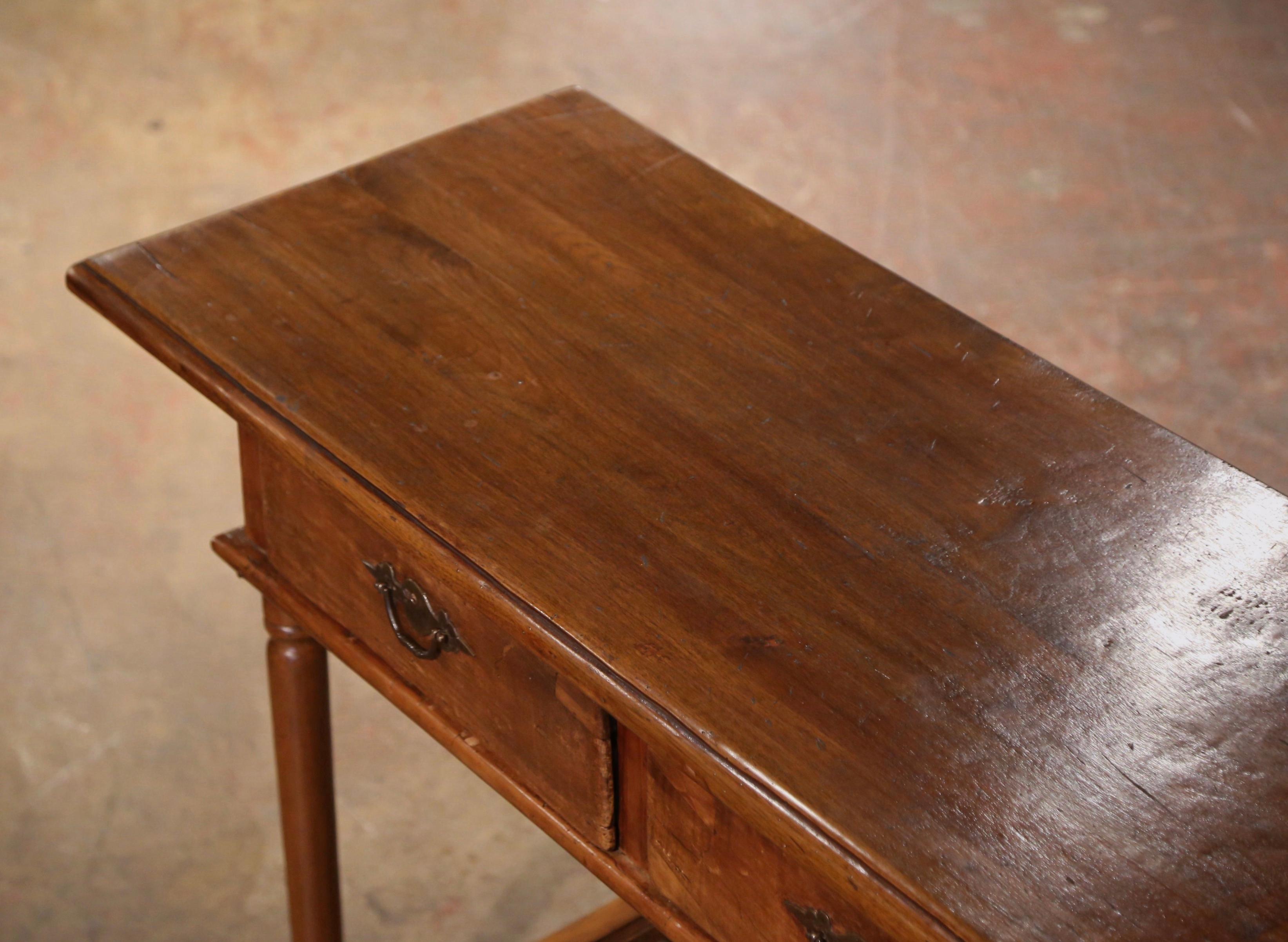 Mid-19th Century French Empire Walnut Console Table with Drawers For Sale 1