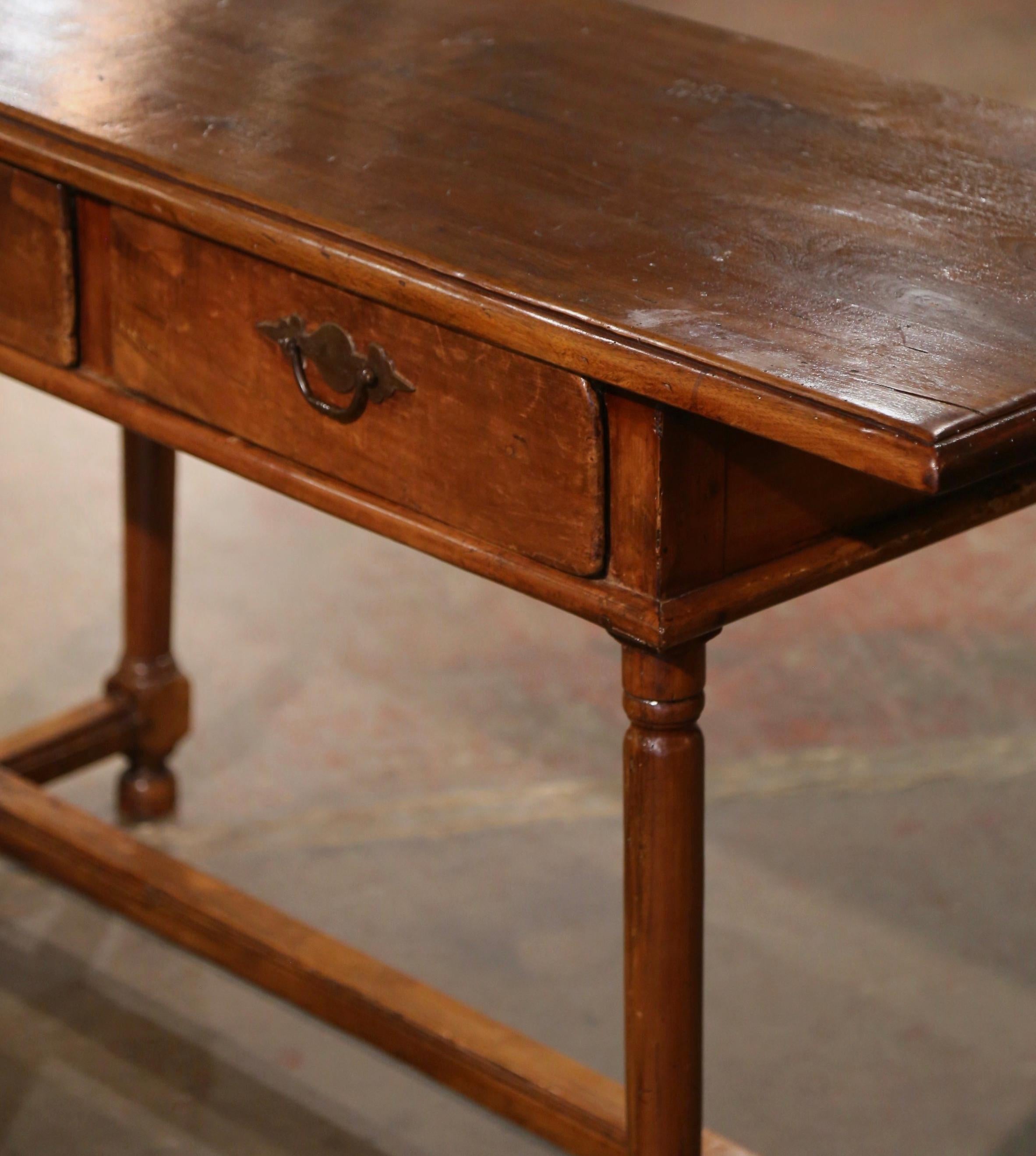 Mid-19th Century French Empire Walnut Console Table with Drawers For Sale 3