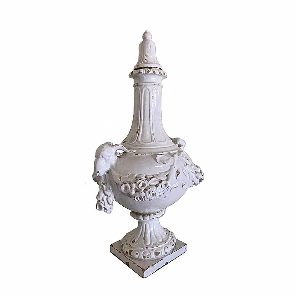 Glazed Mid-19th Century French Faience Urns