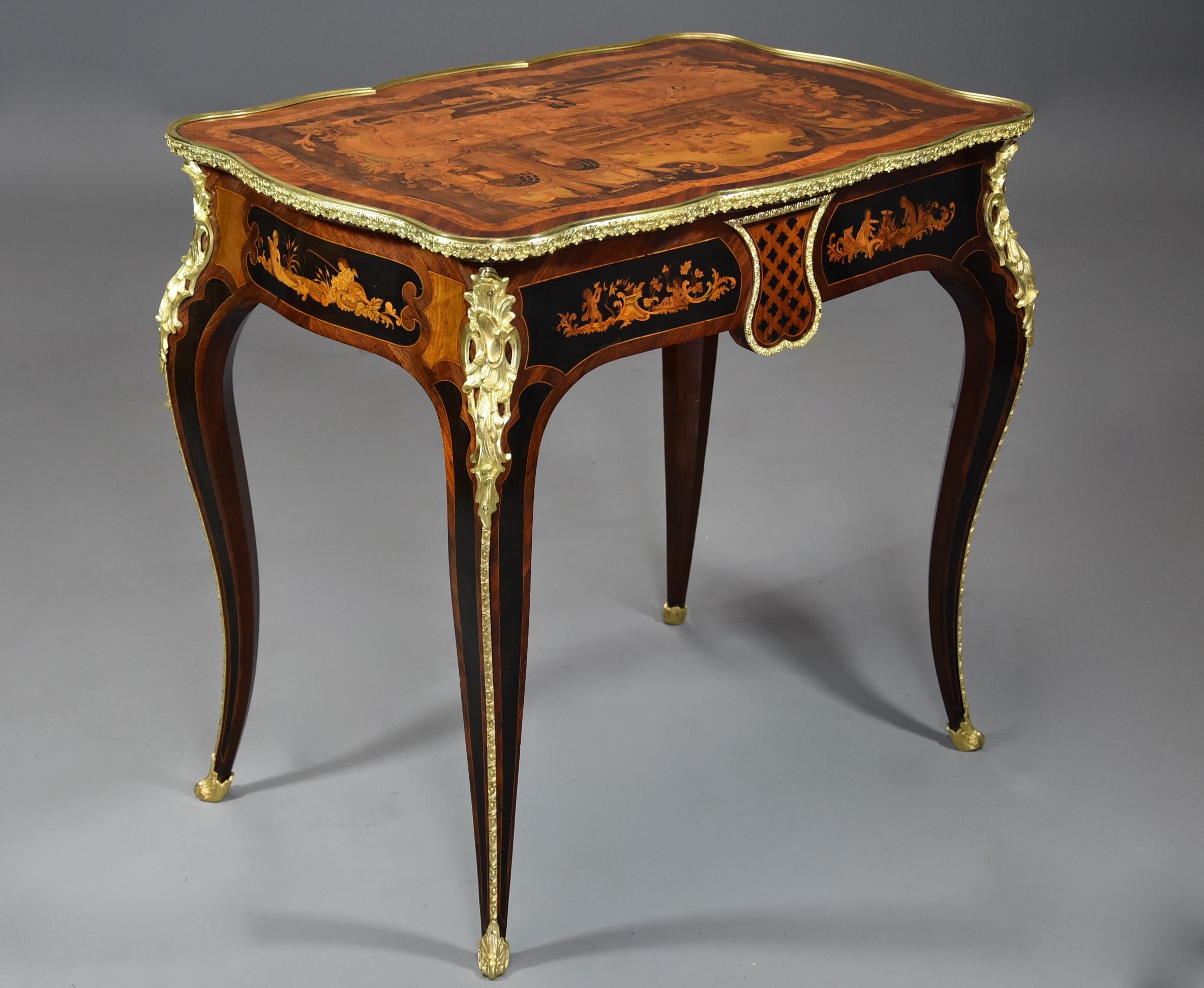 Mid-19th Century, French Fine Quality Kingwood Inlaid Centre Table For Sale 13
