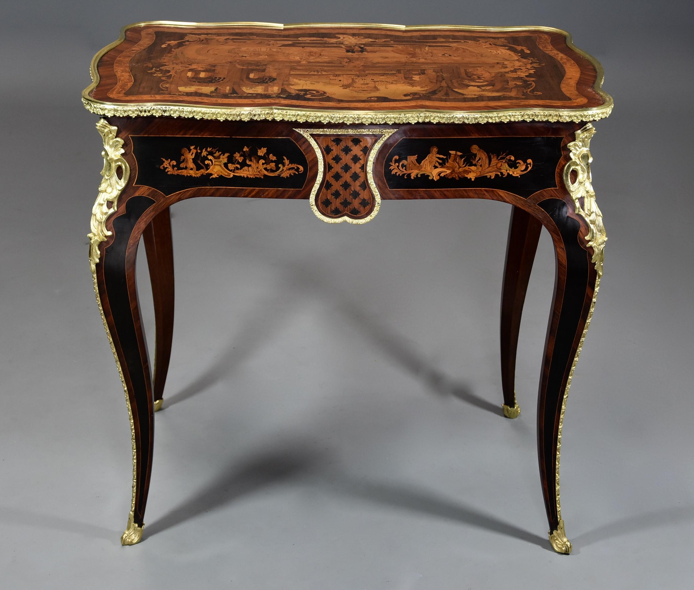 Mid-19th Century, French Fine Quality Kingwood Inlaid Centre Table For Sale 14