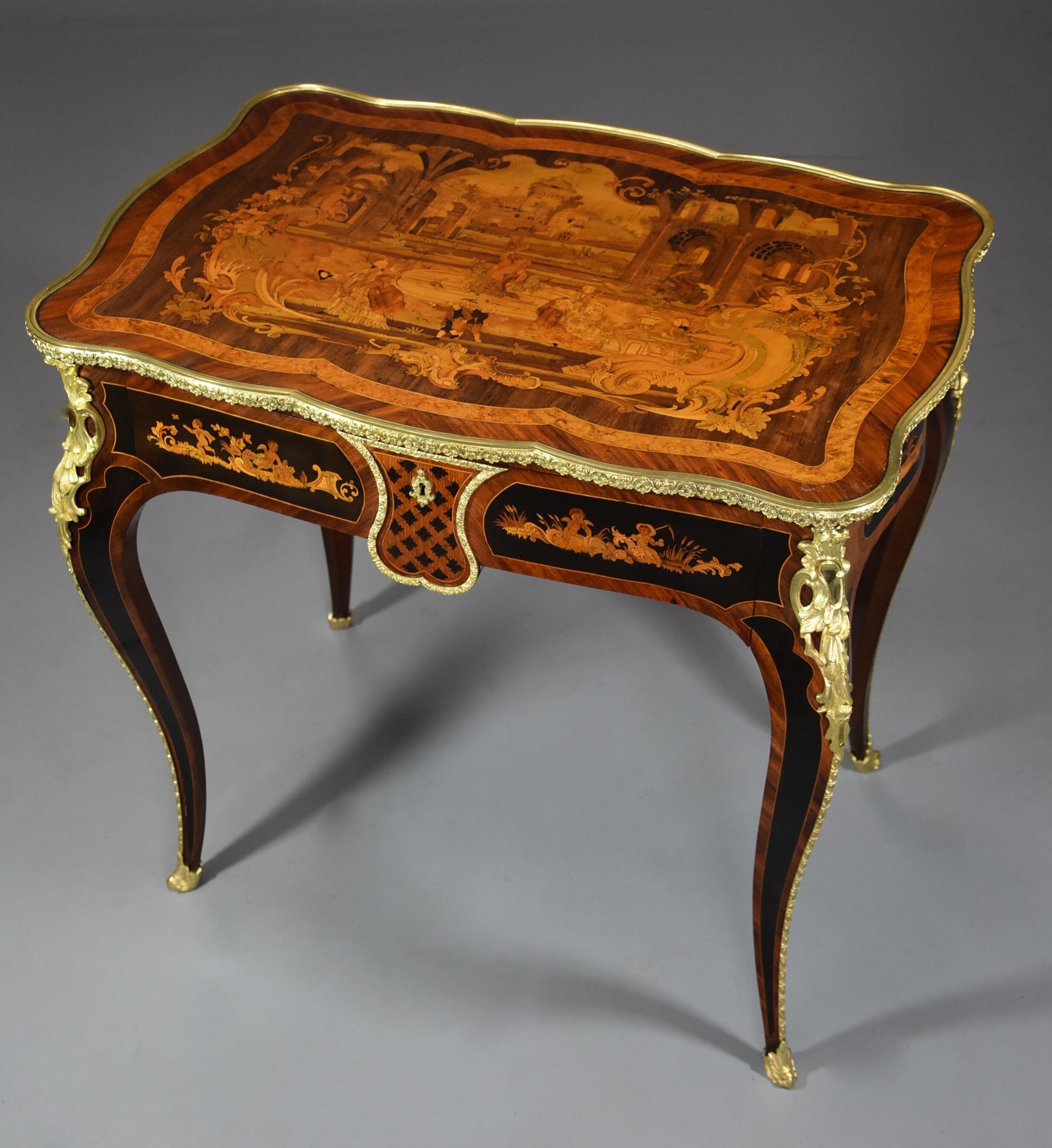 Mid-19th Century, French Fine Quality Kingwood Inlaid Centre Table For Sale 1