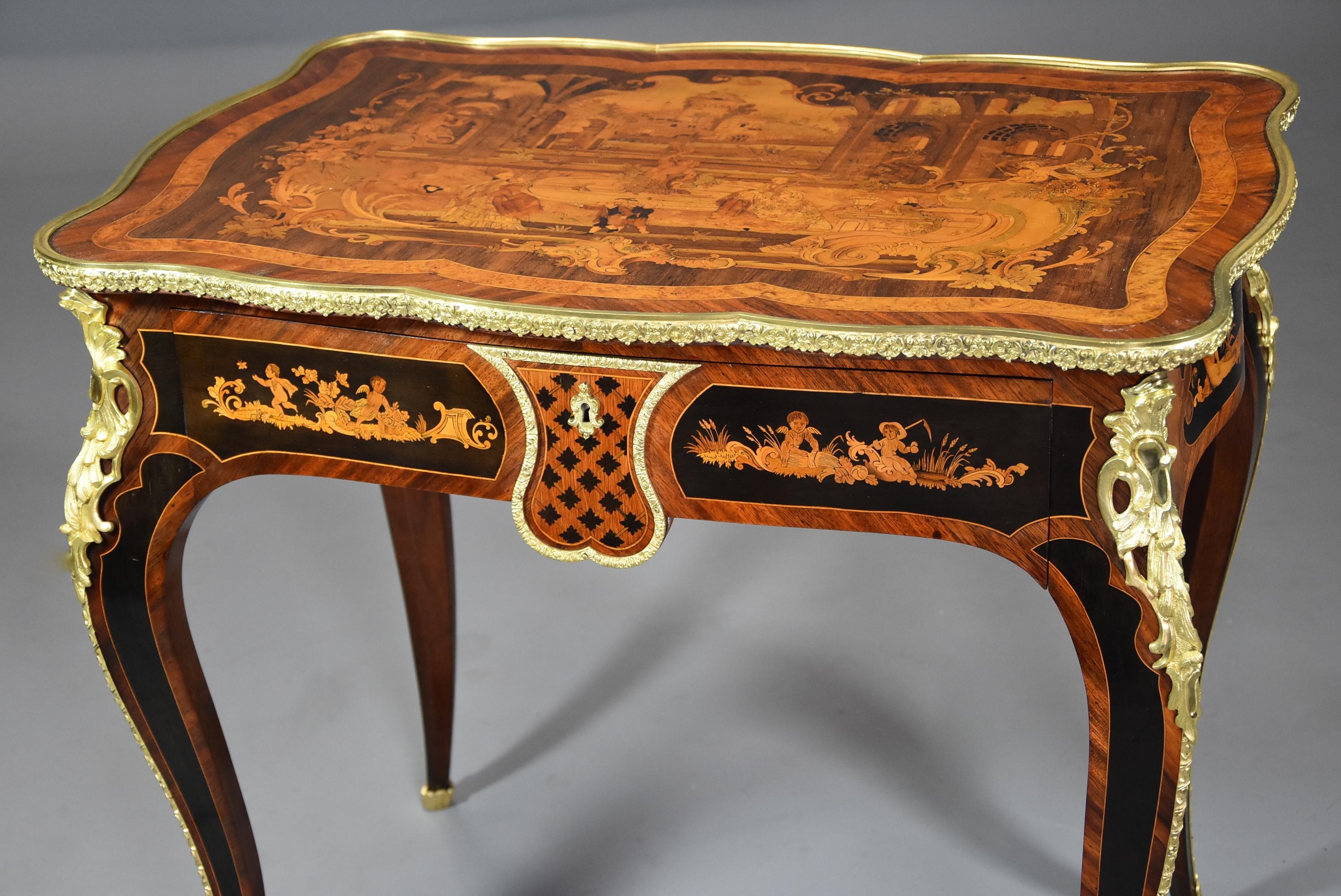 Mid-19th Century, French Fine Quality Kingwood Inlaid Centre Table For Sale 2
