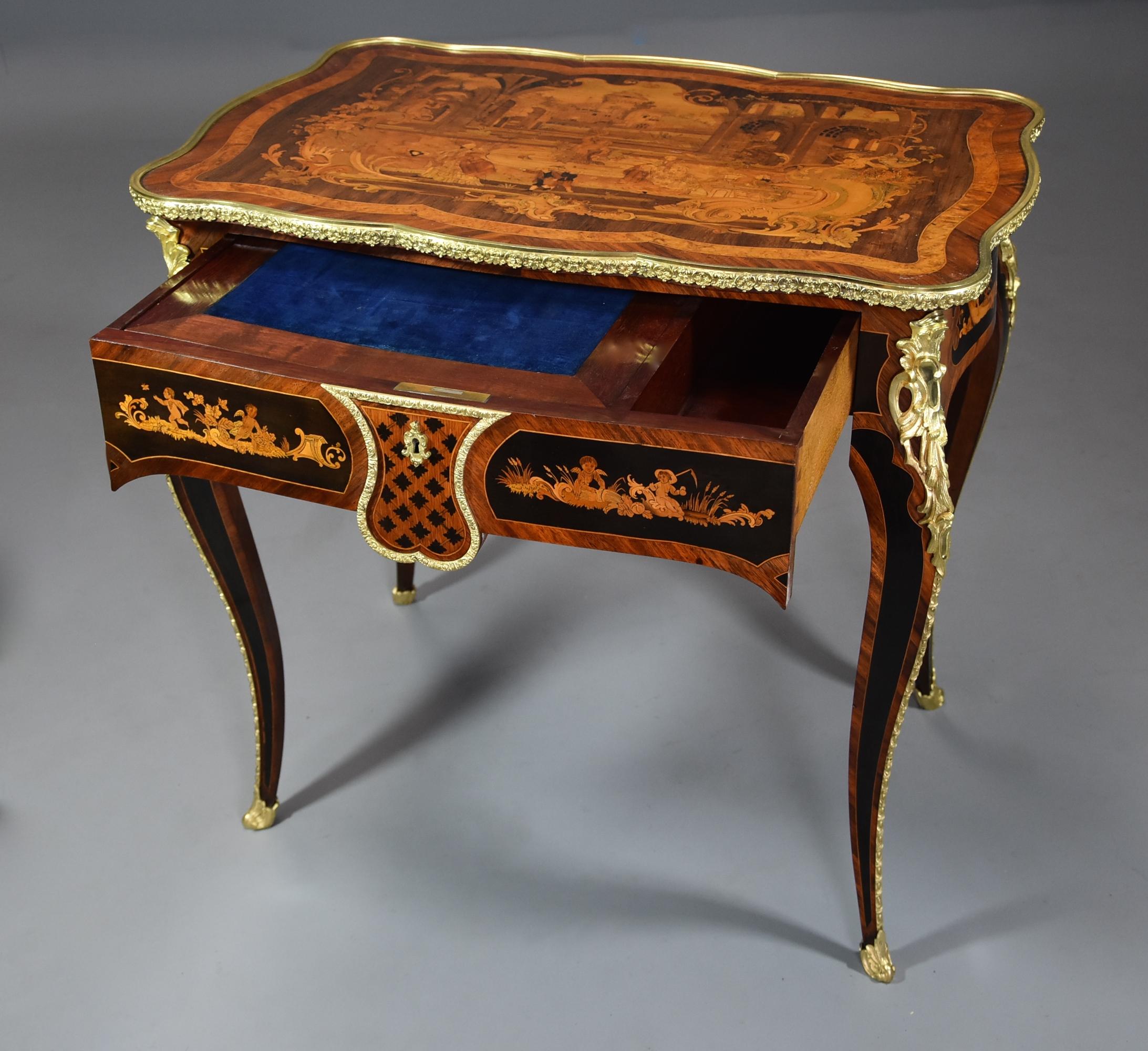 Mid-19th Century, French Fine Quality Kingwood Inlaid Centre Table For Sale 3