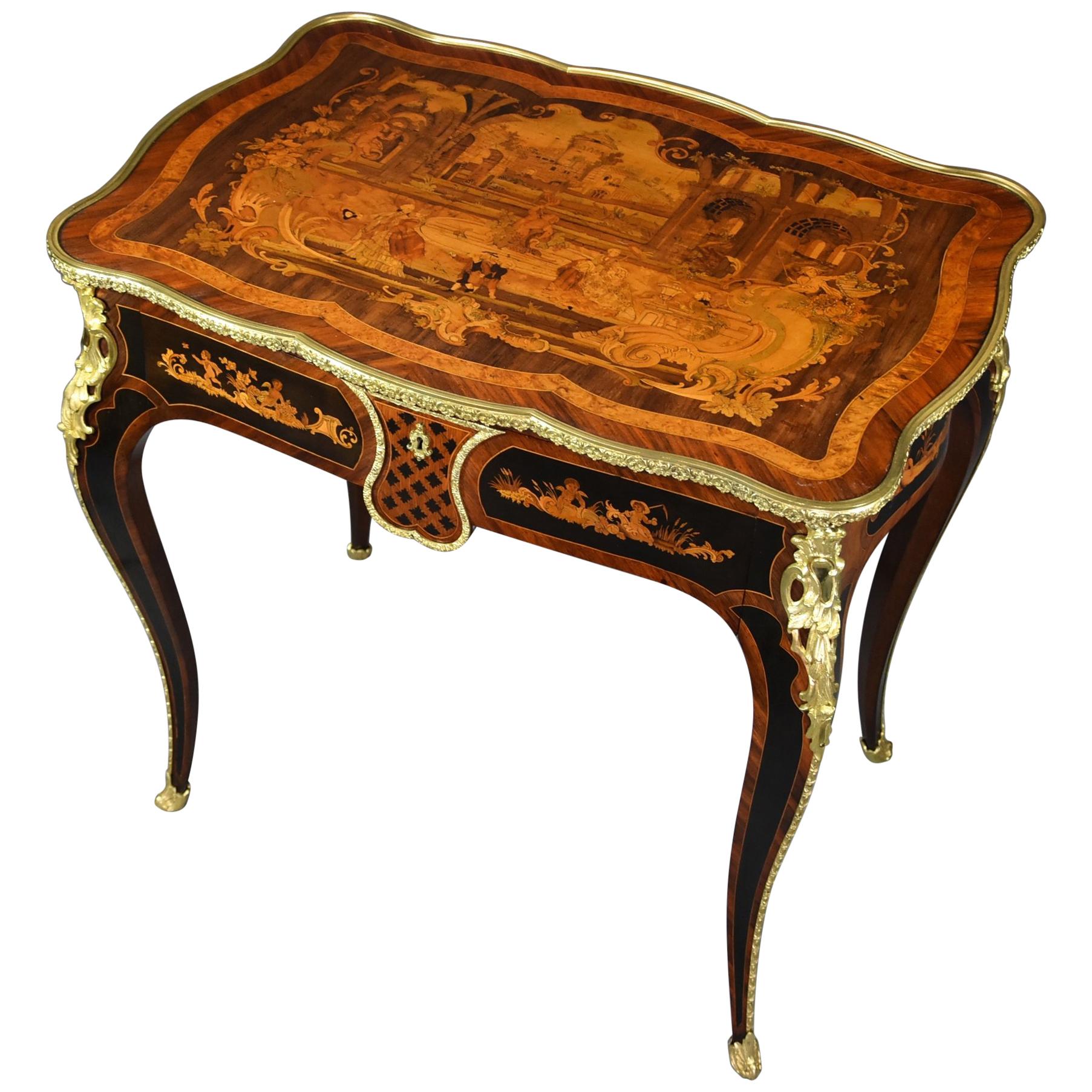 Mid-19th Century, French Fine Quality Kingwood Inlaid Centre Table For Sale