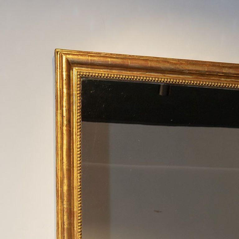 Glass Mid 19th Century French Gilt Framed Mirror