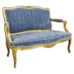 Mitte des 19. Jahrhunderts Französisch Giltwood Settee