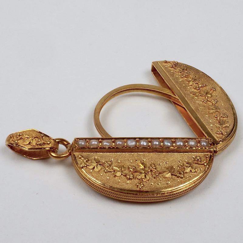 Women's Mid-19th Century French Gold Locket and Chain