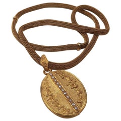 Mid-19th Century French Gold Locket and Chain