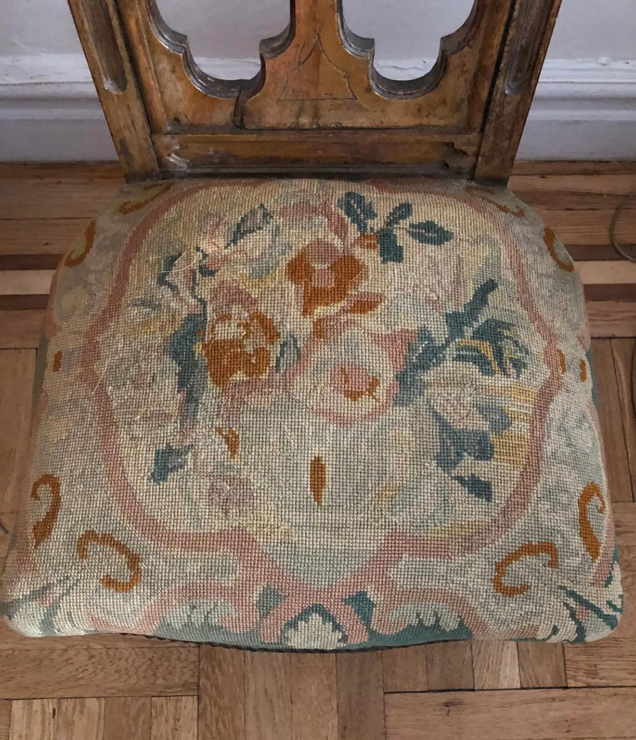 Gotico Sedia francese a punta d'ago e gotchic della metà del 19° secolo in vendita