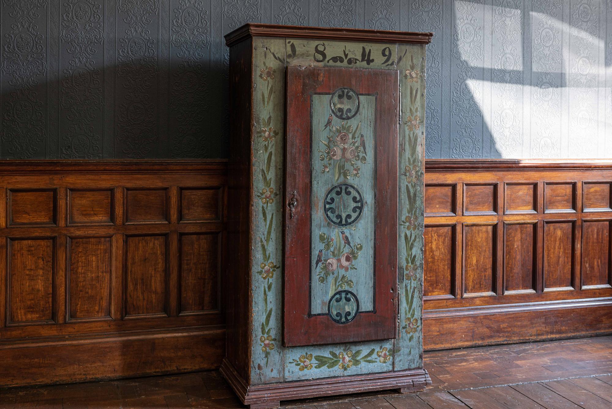 Mid-19th Century French Hand Painted Cupboard, 1849 9