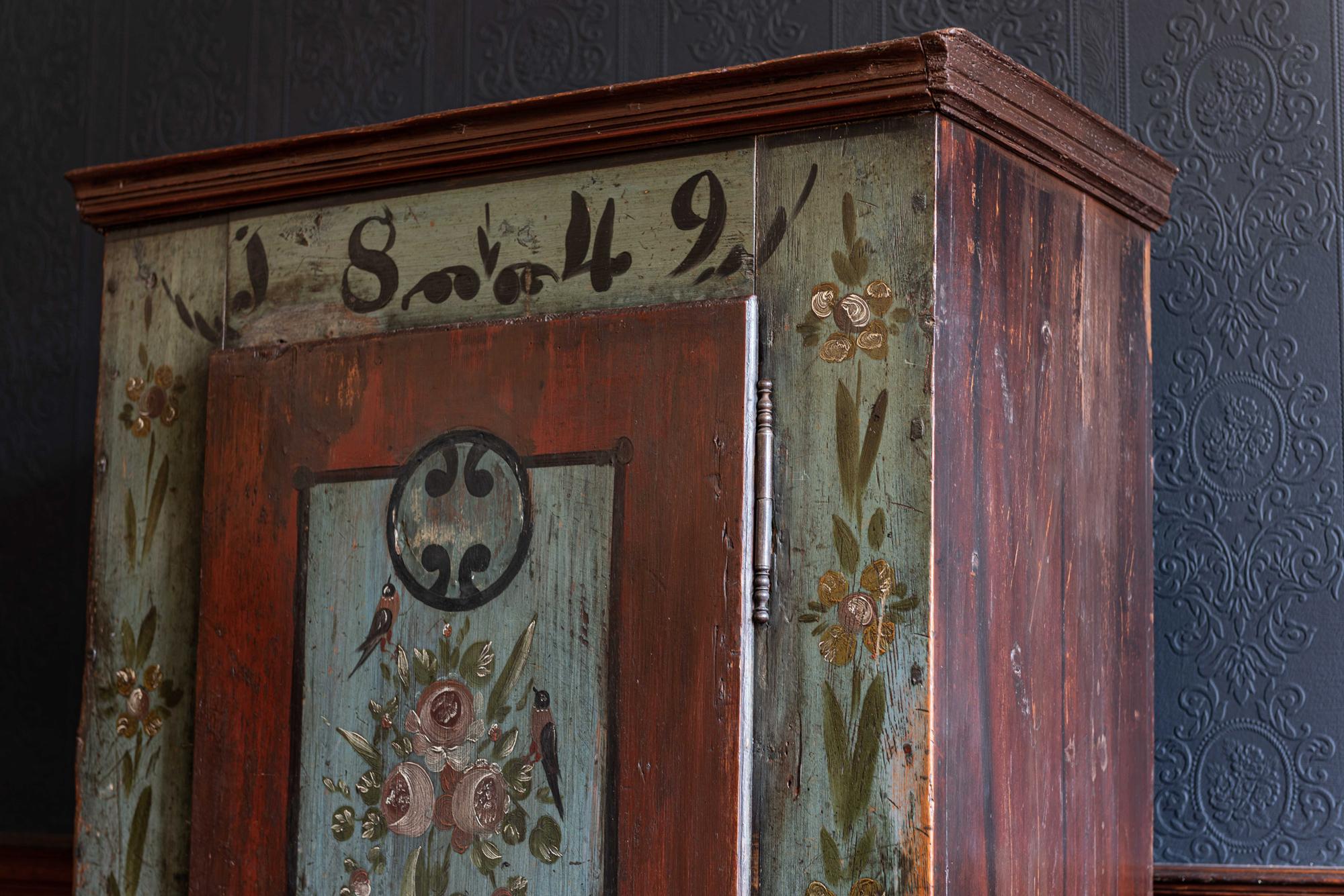 Mid-19th Century French Hand Painted Cupboard, 1849 10
