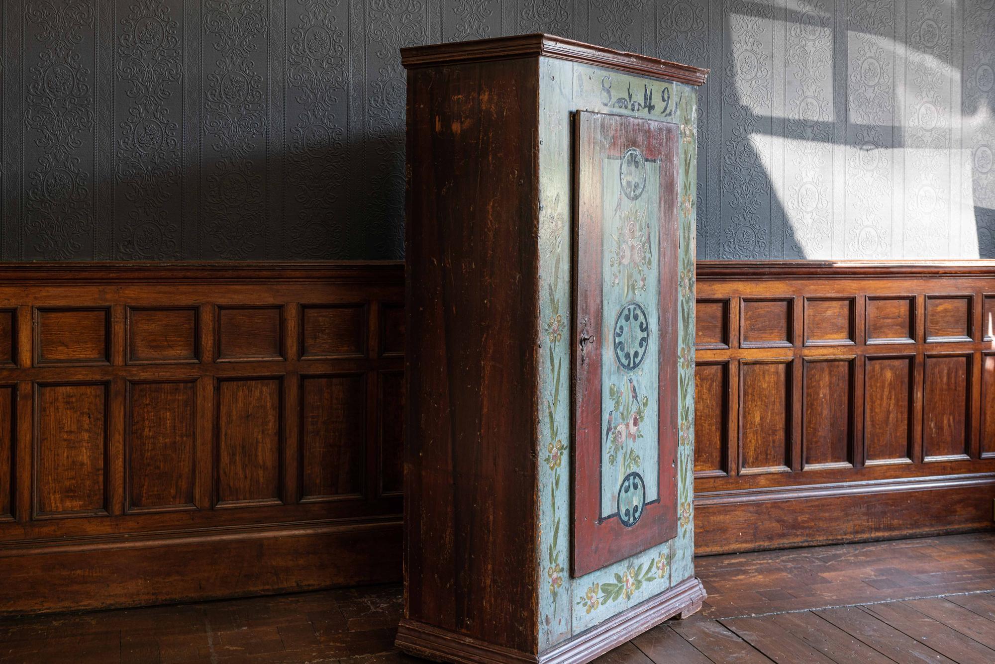 Mid-19th century French hand painted cupboard, 1849
Sourced from the South of France.
