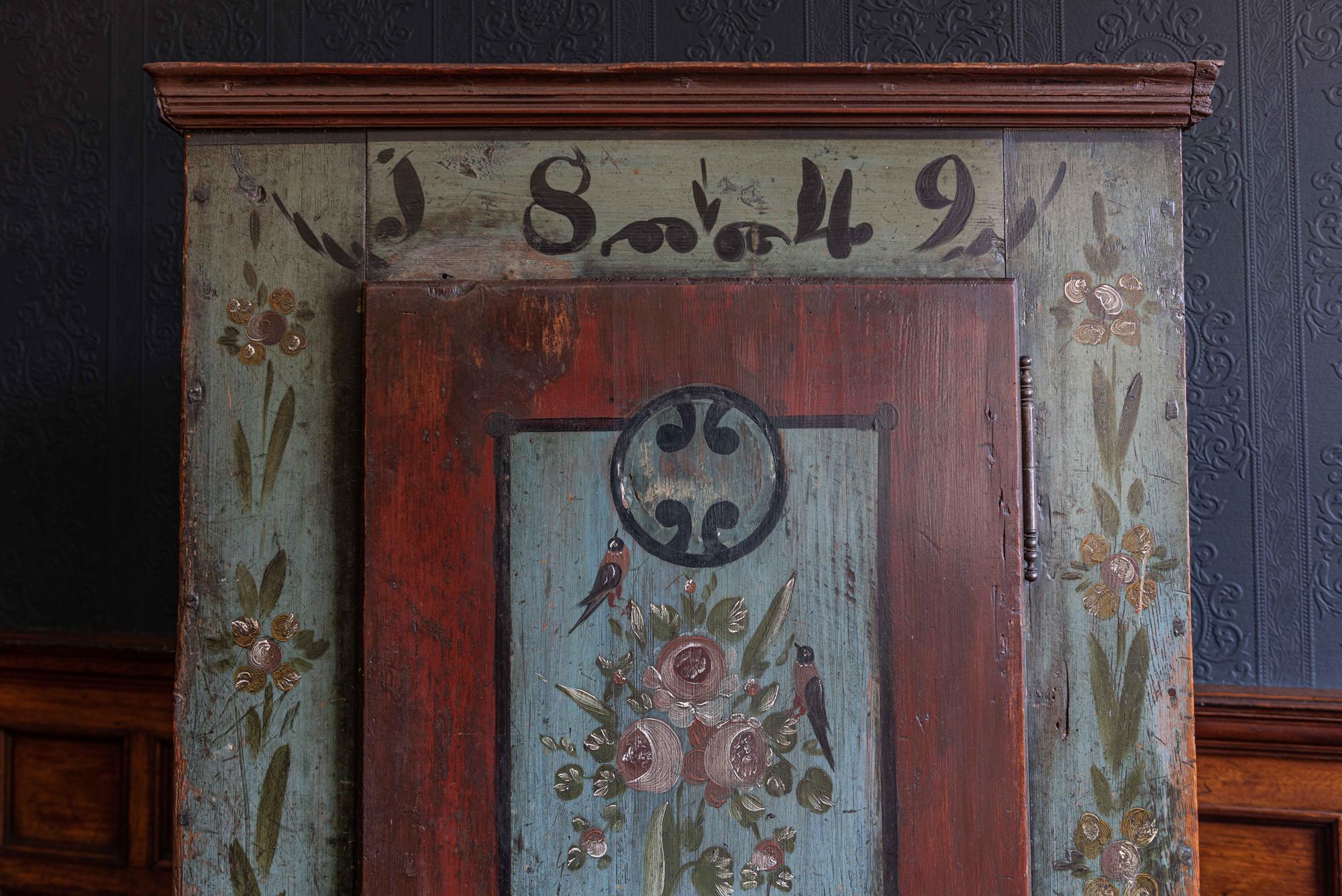 Mid-19th Century French Hand Painted Cupboard, 1849 In Good Condition In Staffordshire, GB