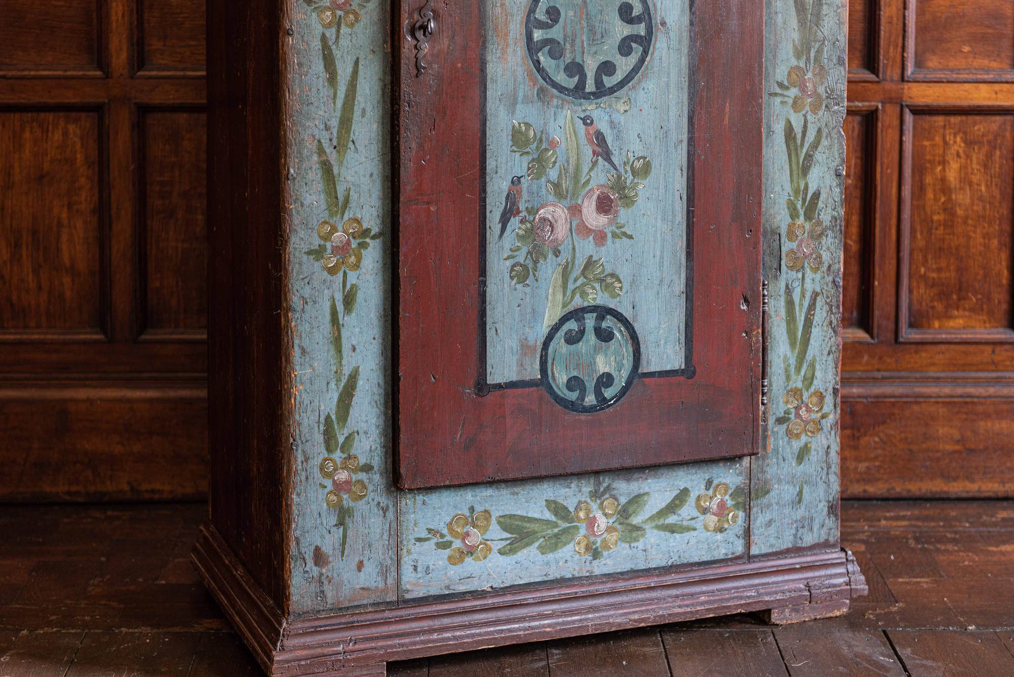 Pine Mid-19th Century French Hand Painted Cupboard, 1849