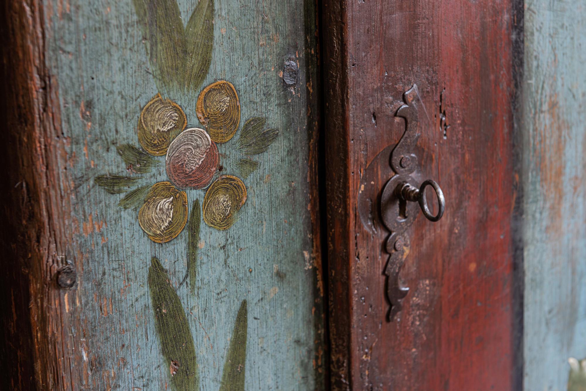 Mid-19th Century French Hand Painted Cupboard, 1849 2