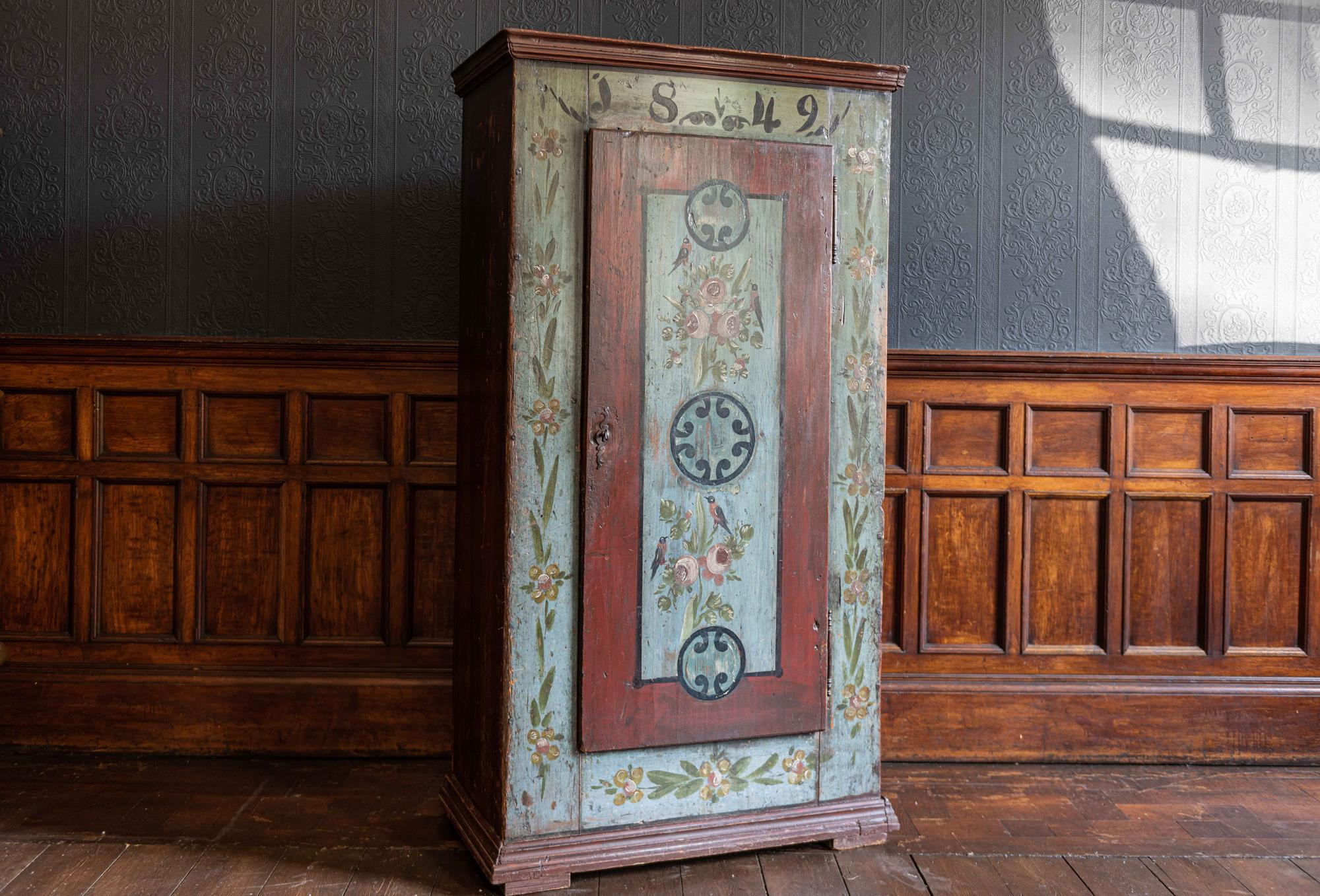 Mid-19th Century French Hand Painted Cupboard, 1849 3