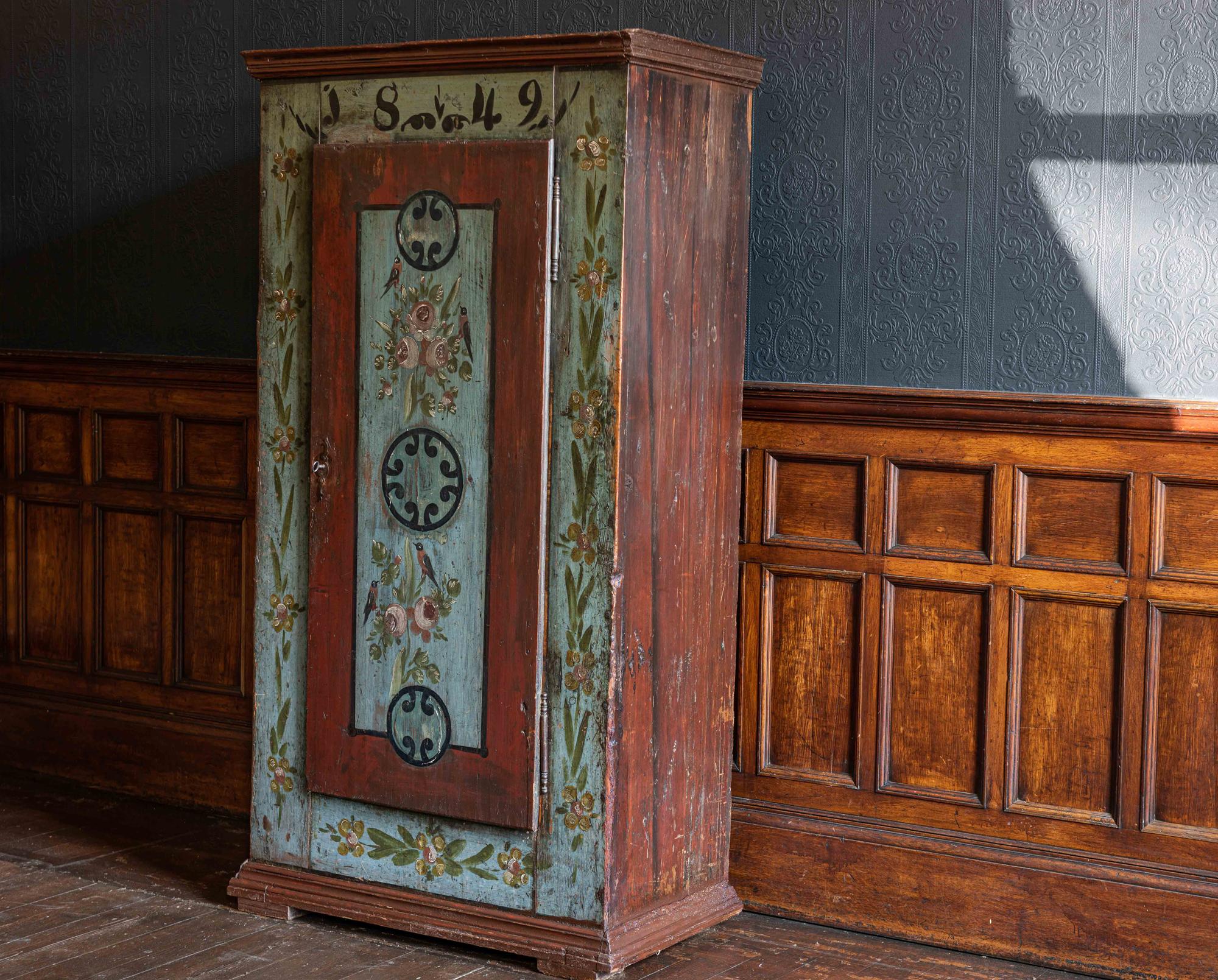 Mid-19th Century French Hand Painted Cupboard, 1849 4