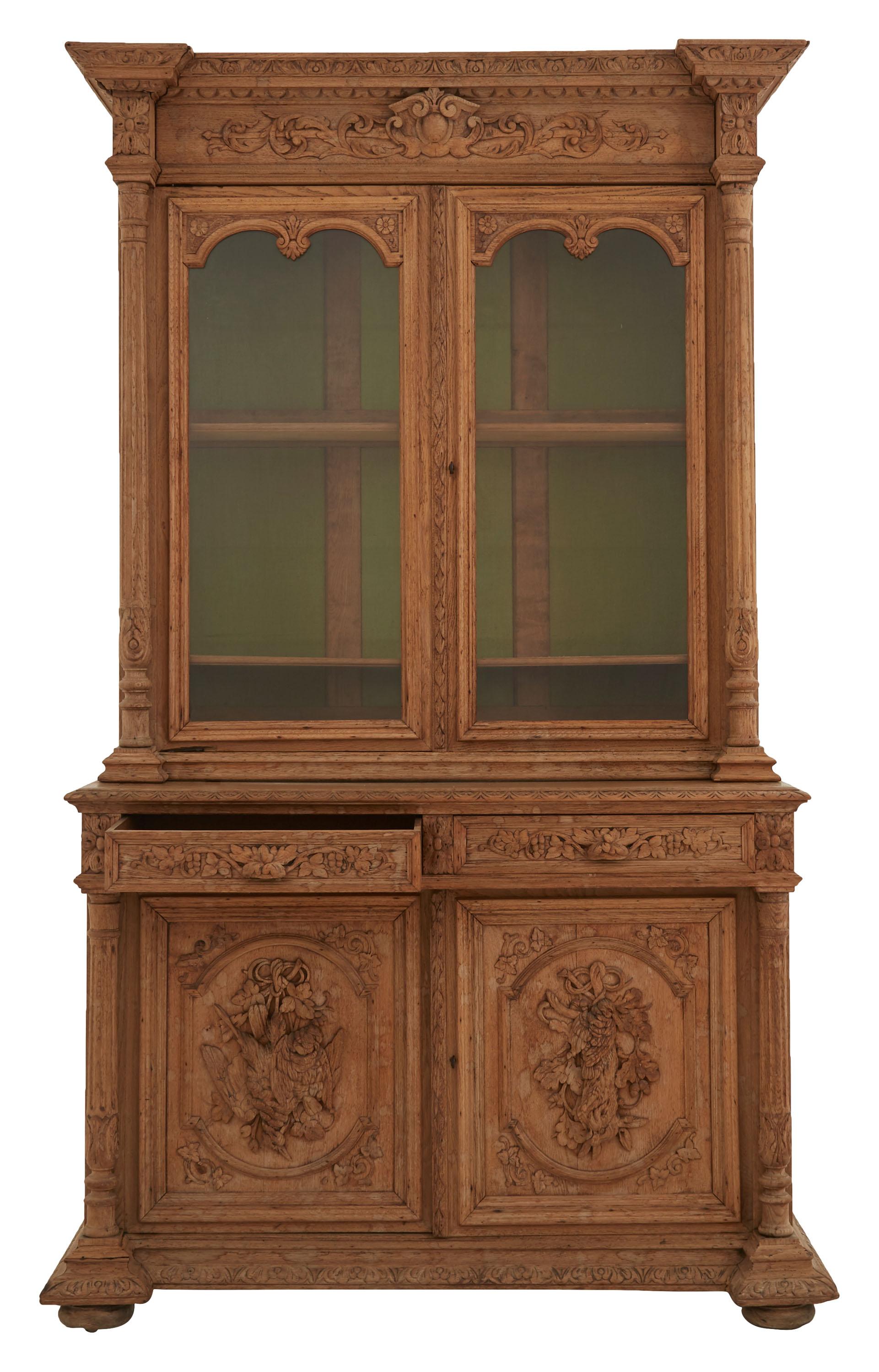 Glass Mid-19th Century French Hunt Cabinet