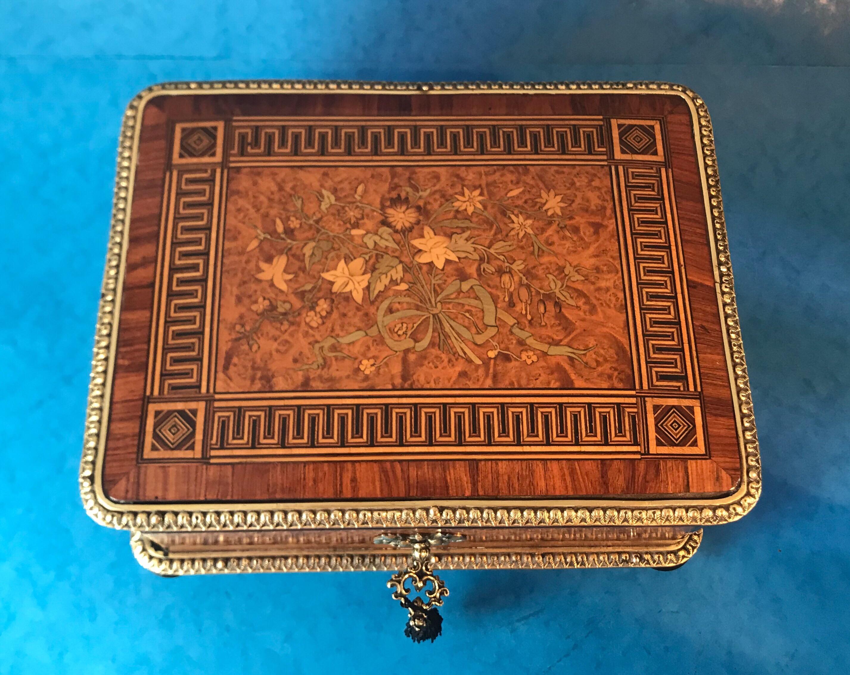 Mid-19th Century French Kingwood Cross Banded Box 1