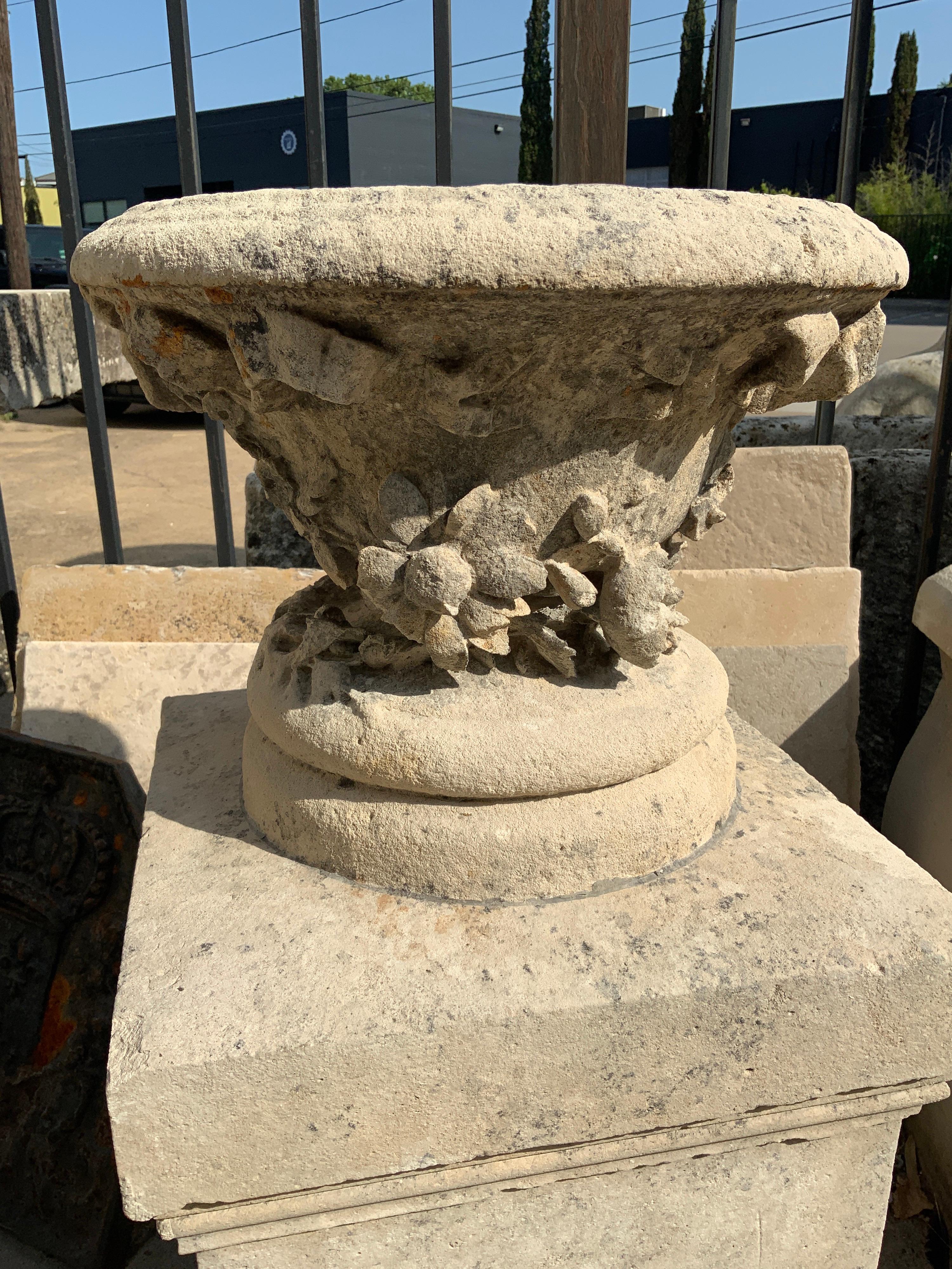 Mid 19th Century French Limestone Planter For Sale 1