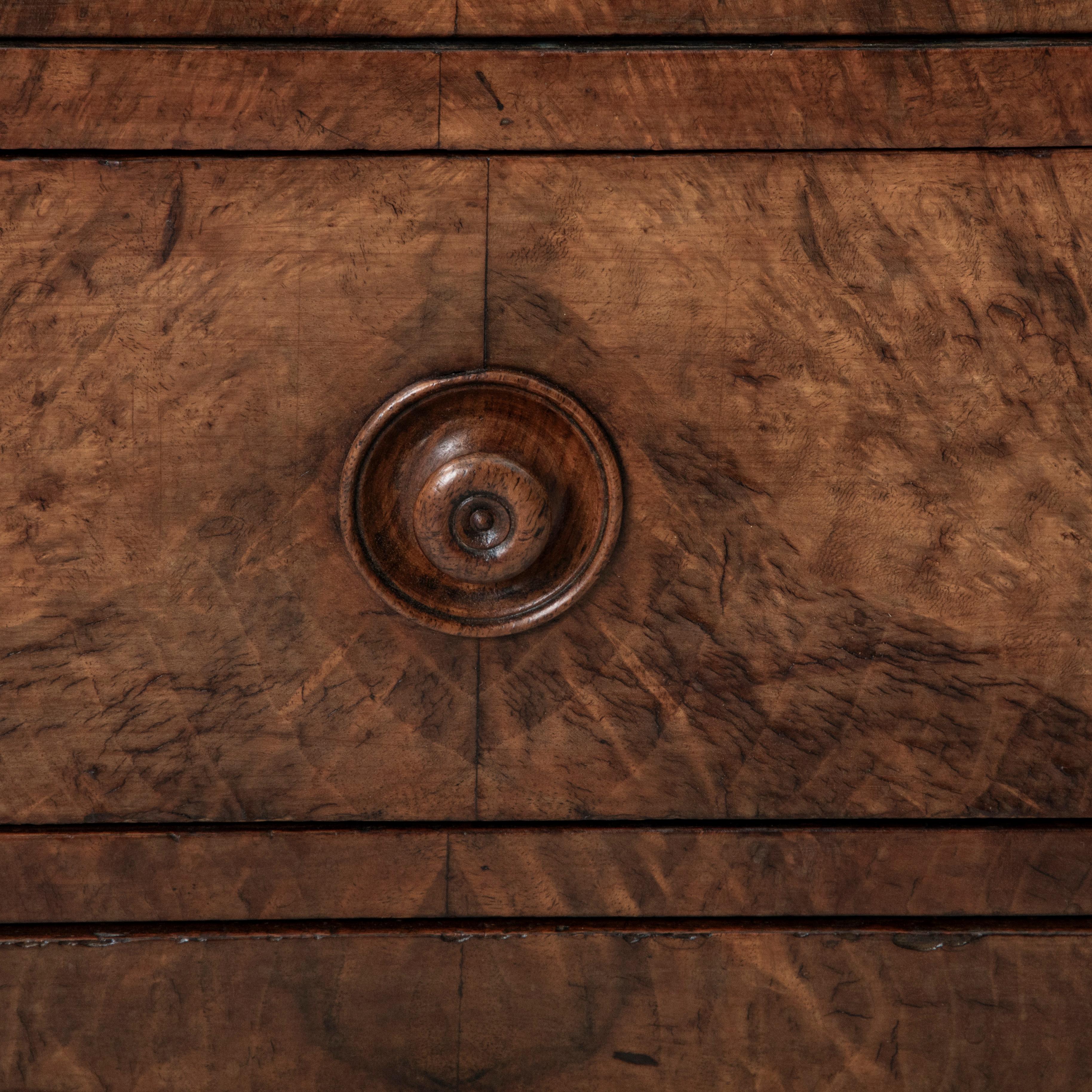 Mid 19th Century French Louis Philippe Burl Walnut Nightstand, Chest, Side Table For Sale 8