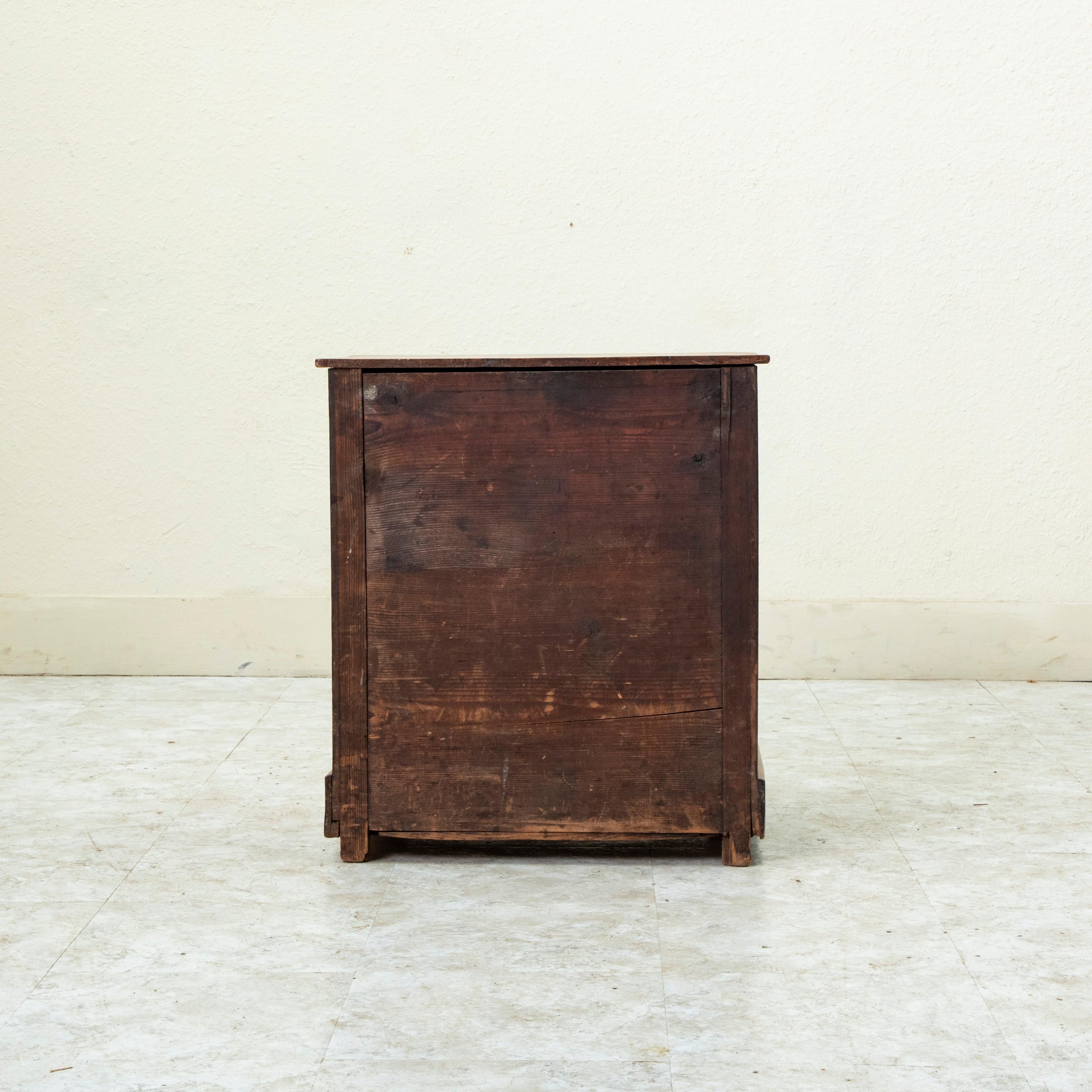 Mid 19th Century French Louis Philippe Burl Walnut Nightstand, Chest, Side Table For Sale 2
