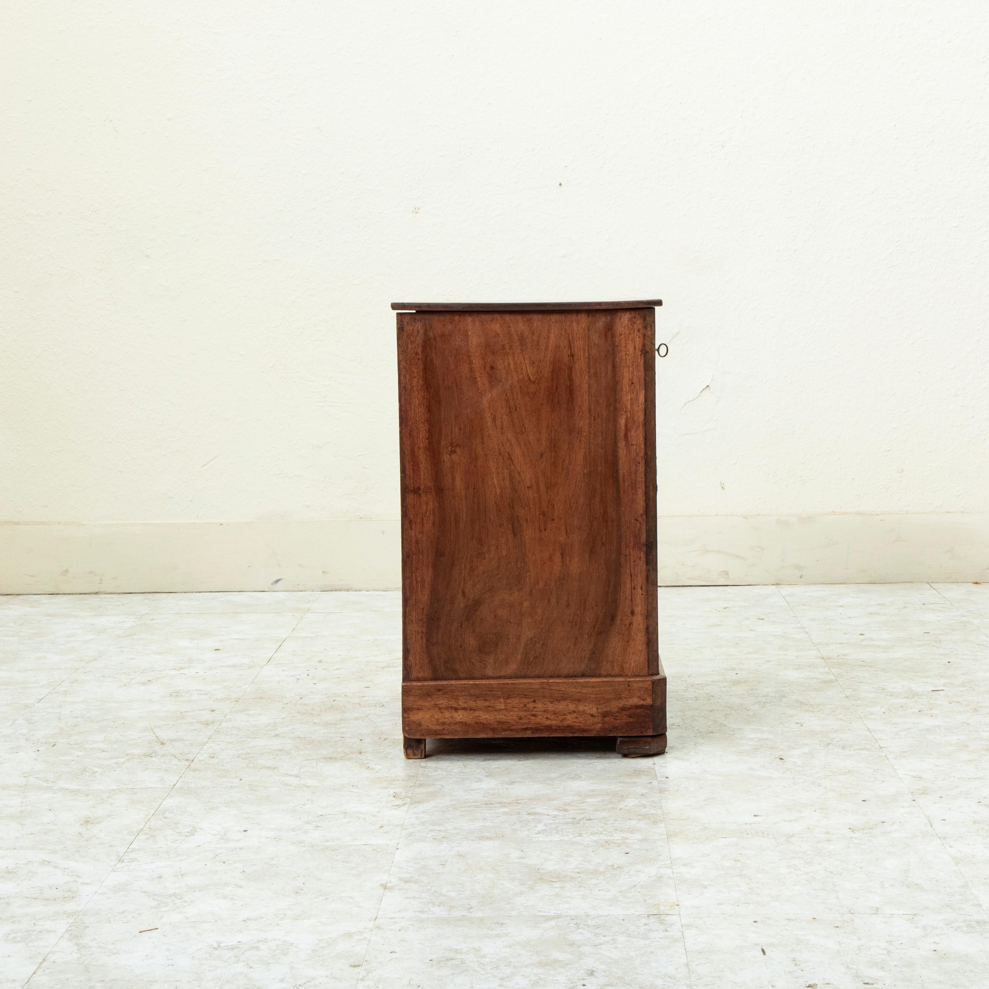 Mid 19th Century French Louis Philippe Burl Walnut Nightstand, Chest, Side Table For Sale 3