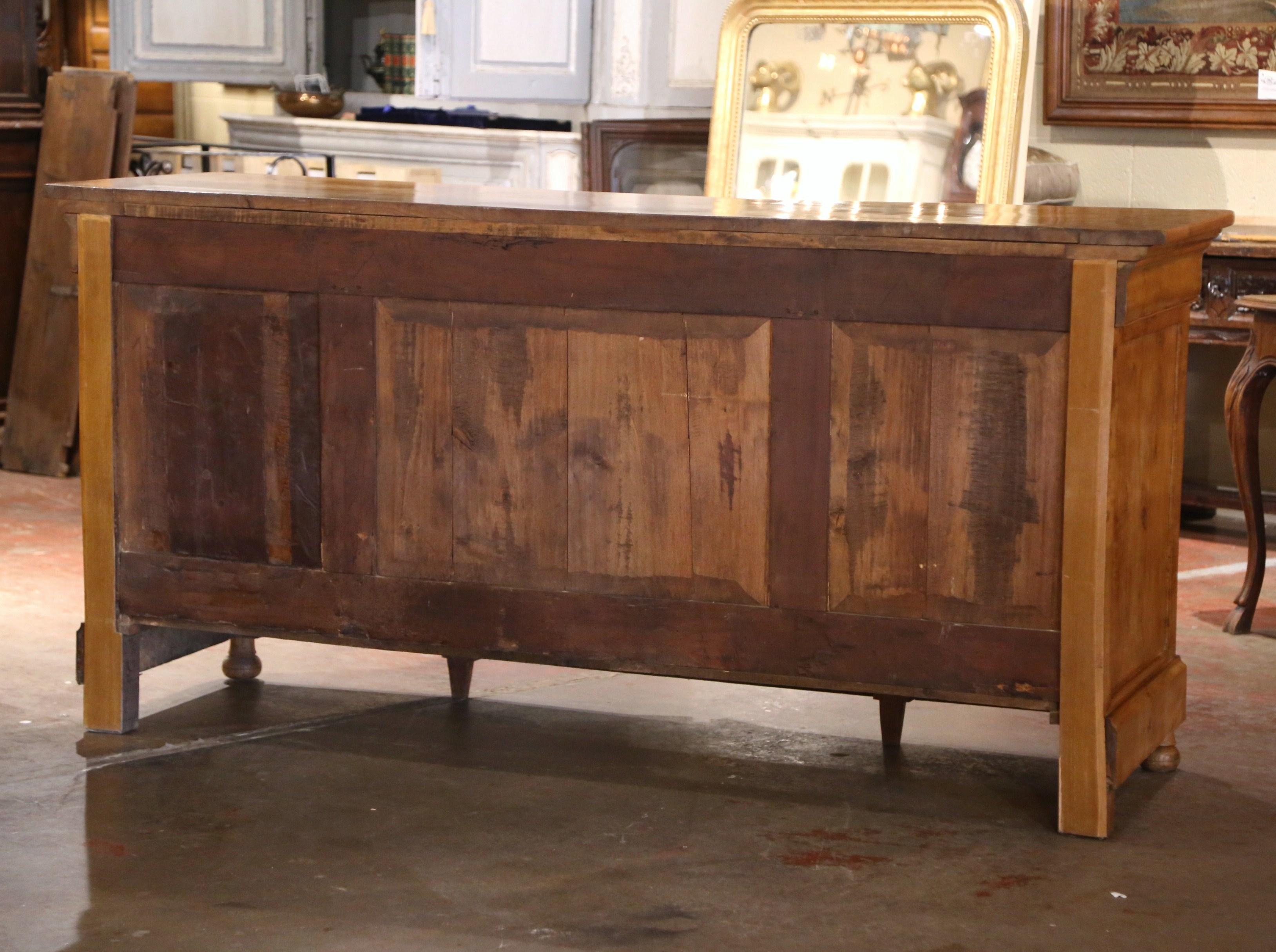 Mid-19th Century French Louis Philippe Carved Elm Four-Door Enfilade Sideboard For Sale 6