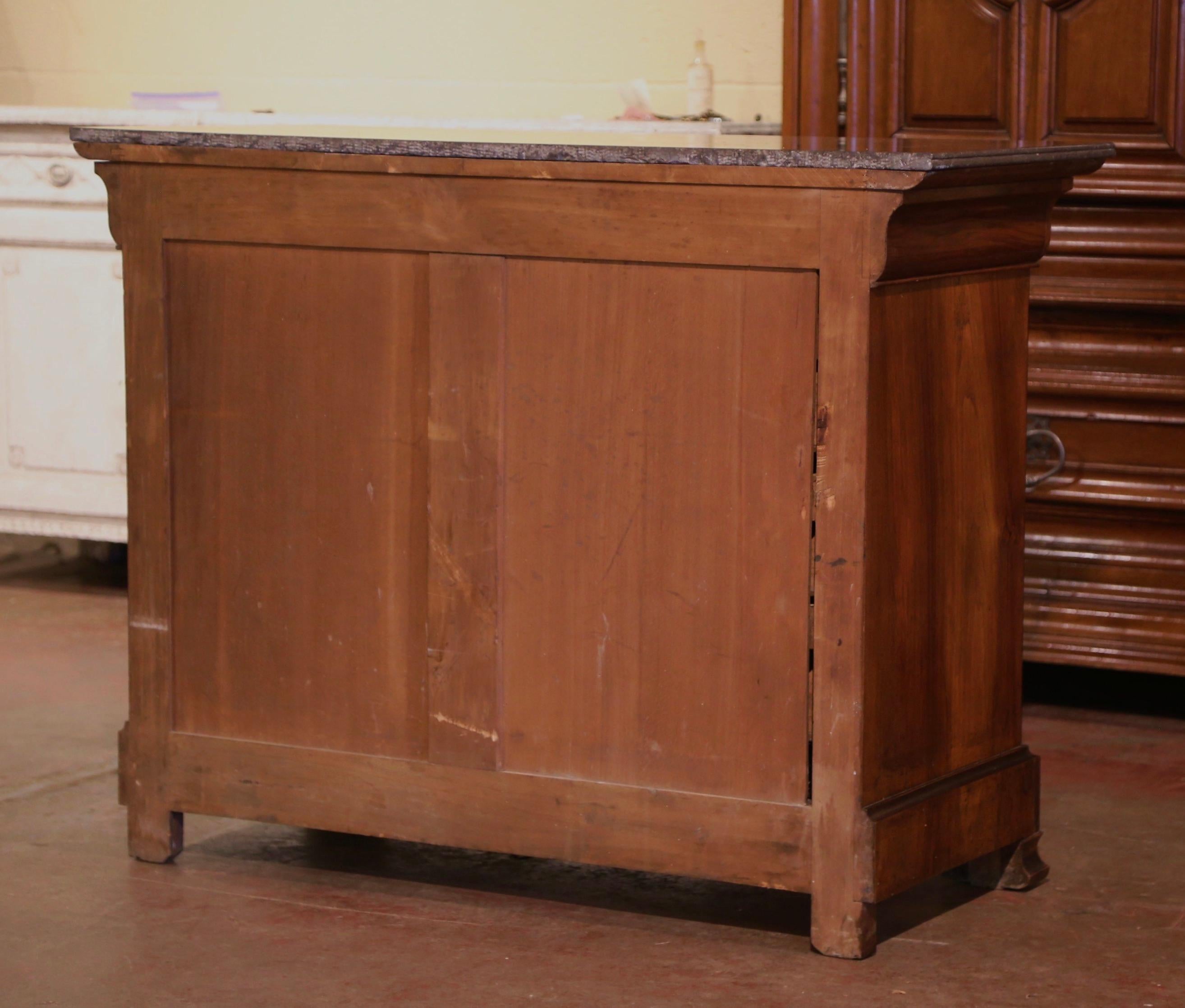 Mid-19th Century French Louis Philippe Marble Top Burl Walnut Five-Drawer Chest 10