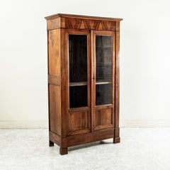 Mid-19th Century French Louis Philippe Period Book Matched Walnut Bookcase