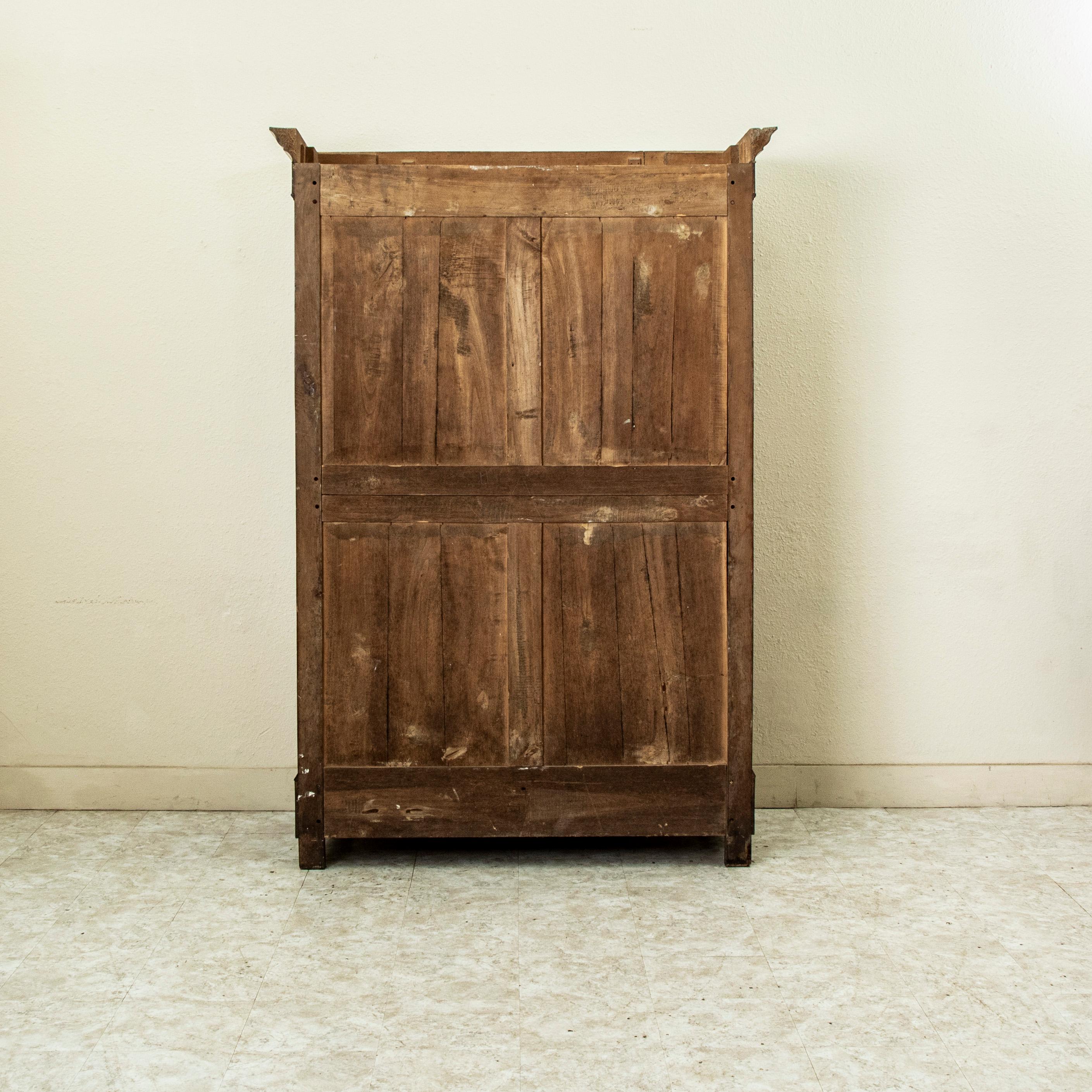 Bronze Mid-19th Century French Louis Philippe Period Burl Walnut Armoire or Wardrobe For Sale