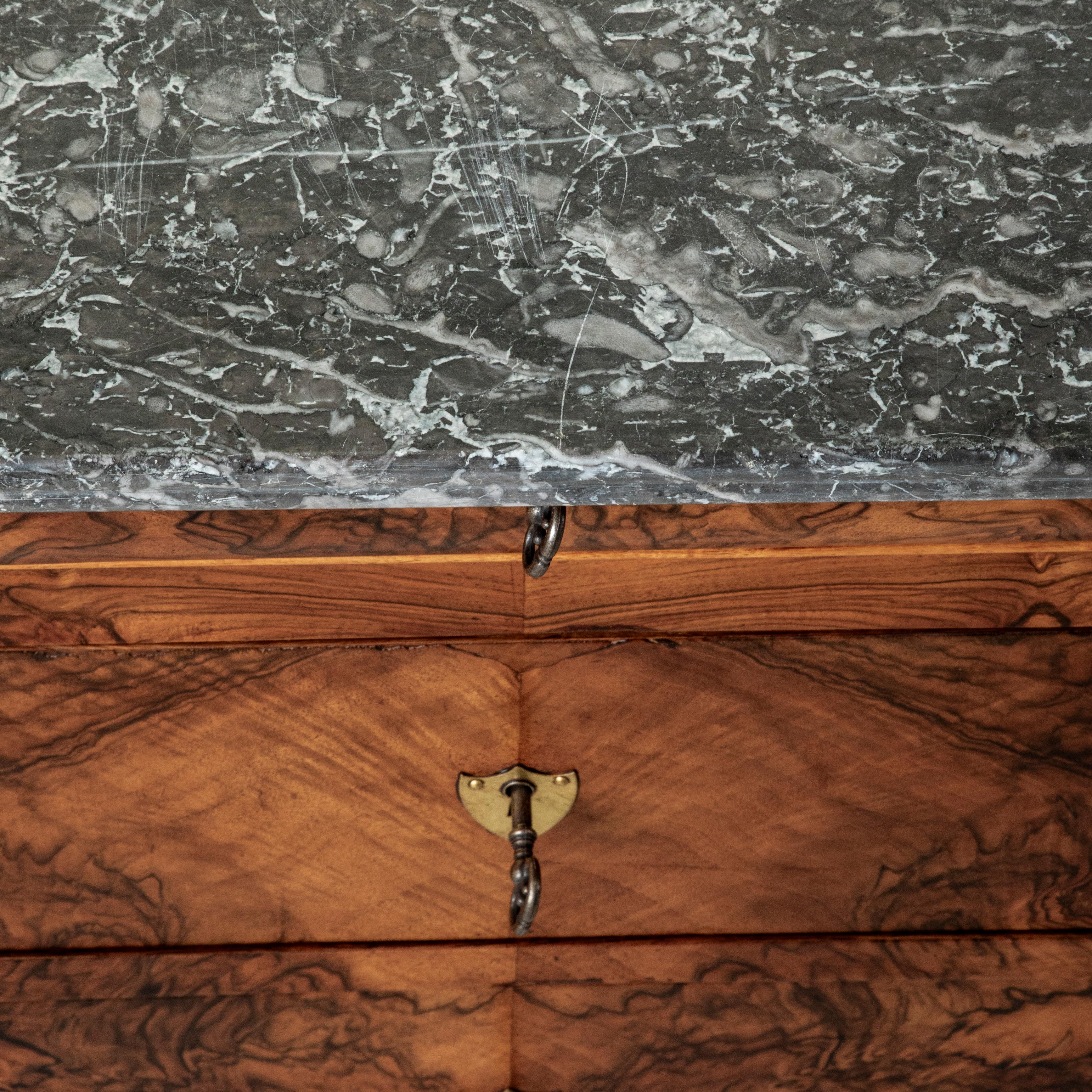 Mid-19th Century French Louis Philippe Period Burl Walnut Commode or Chest For Sale 8