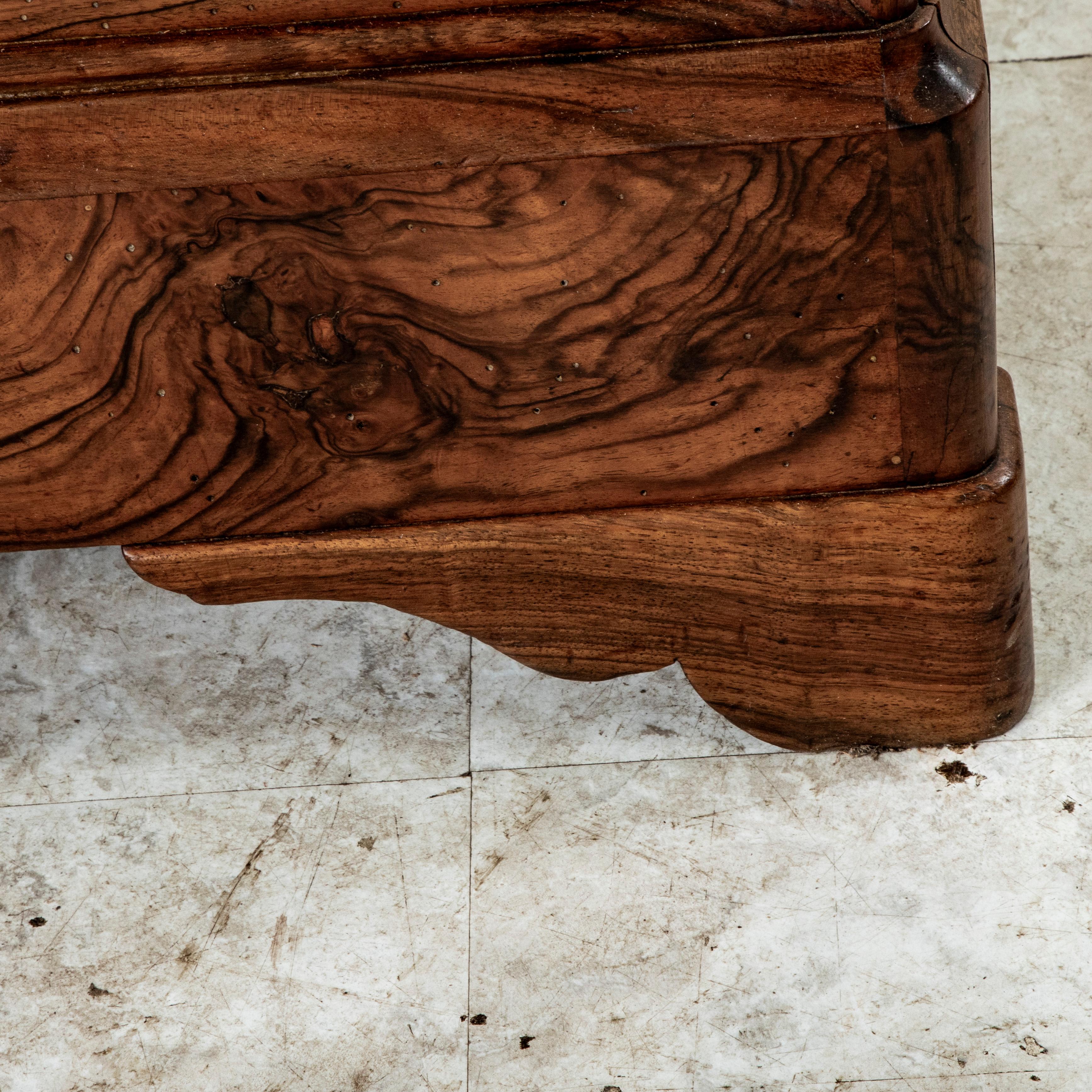 Mid-19th Century French Louis Philippe Period Burl Walnut Commode or Chest For Sale 12
