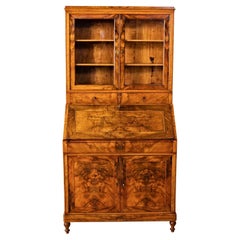 Mid-19th Century French Louis Philippe Period Burl Walnut Secretary