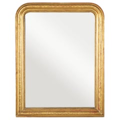 Espejo francés de madera dorada de mediados del siglo XIX, época Louis Philippe