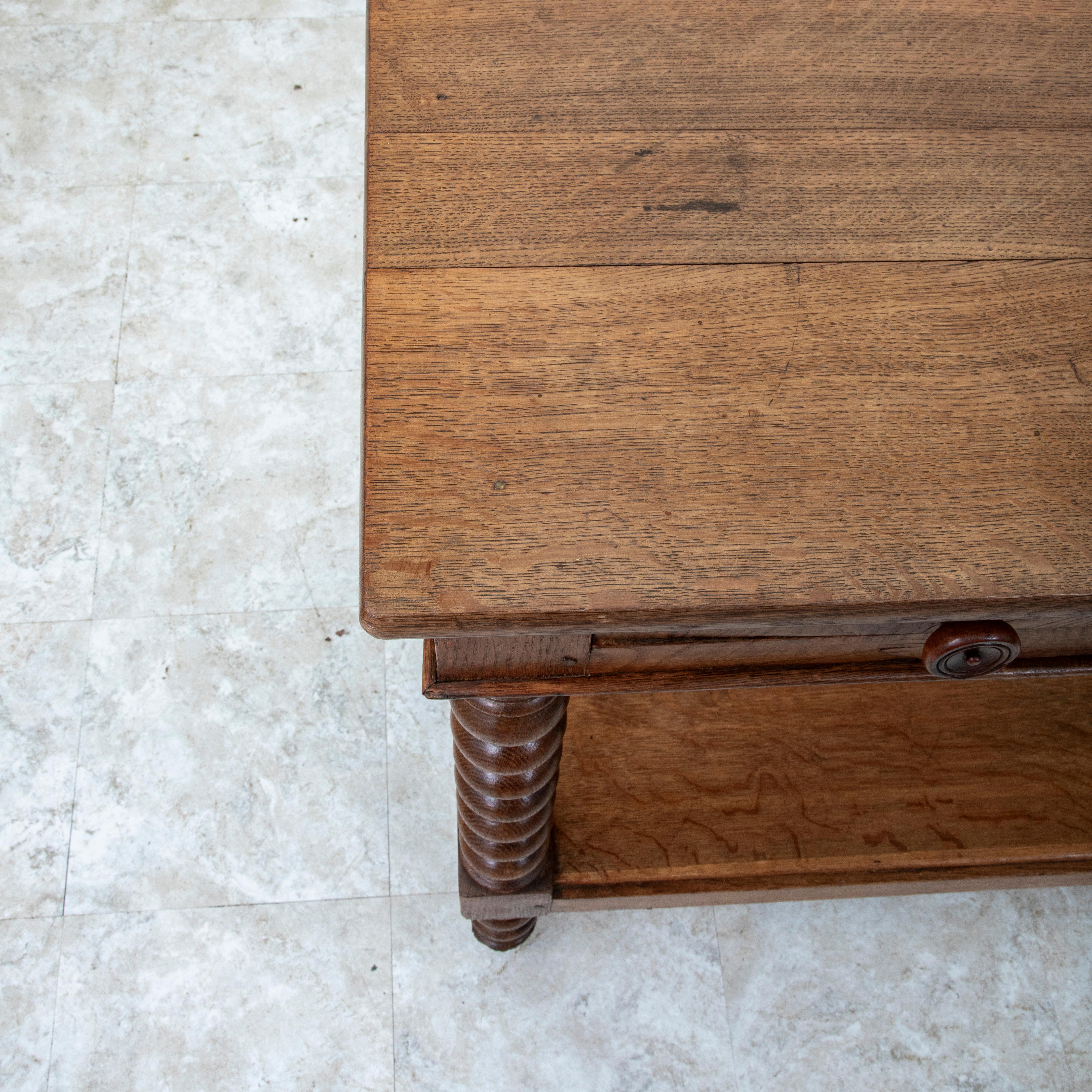 Mid-19th Century French Louis Philippe Period Oak Draper's Table, Kitchen Island 7