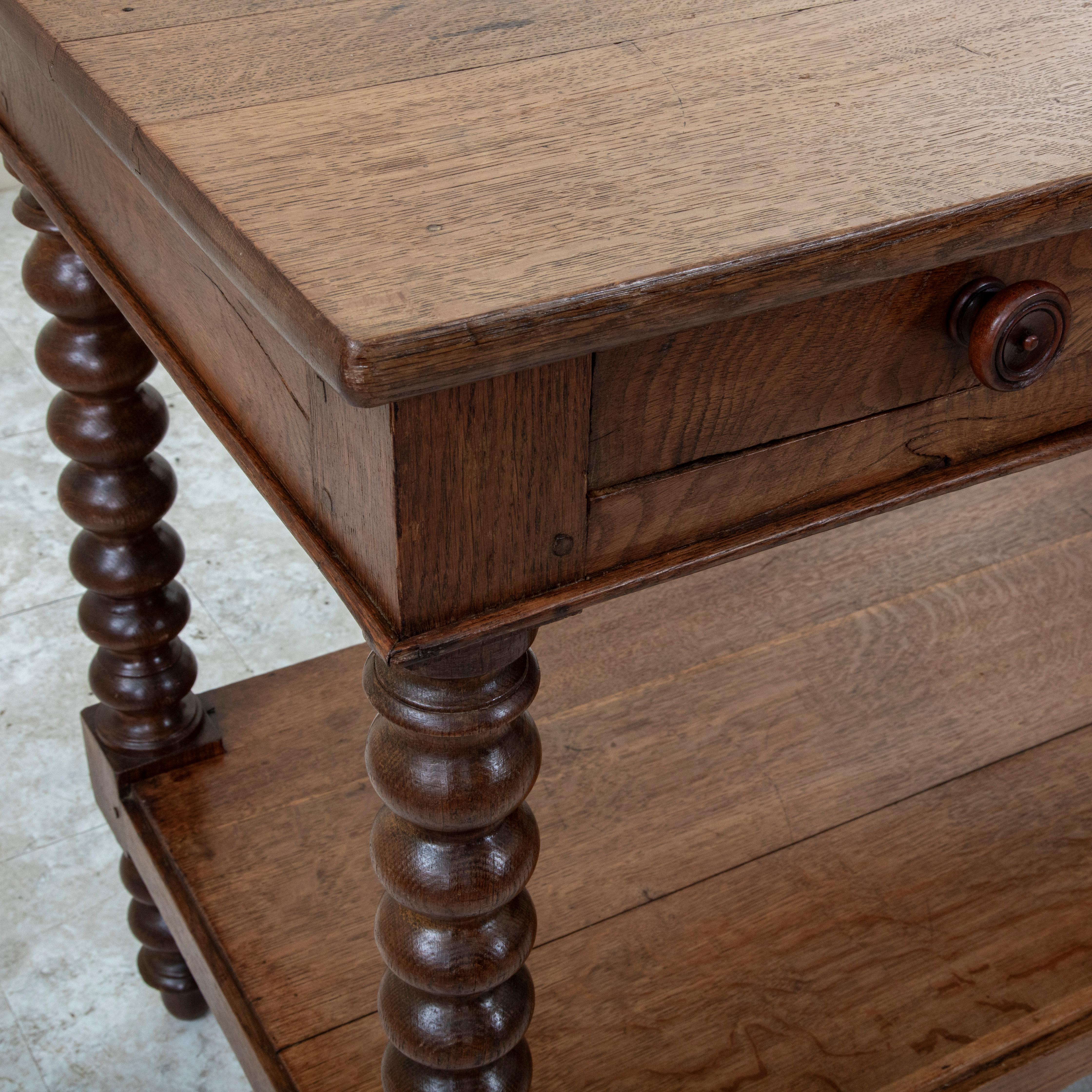 Mid-19th Century French Louis Philippe Period Oak Draper's Table, Kitchen Island 8