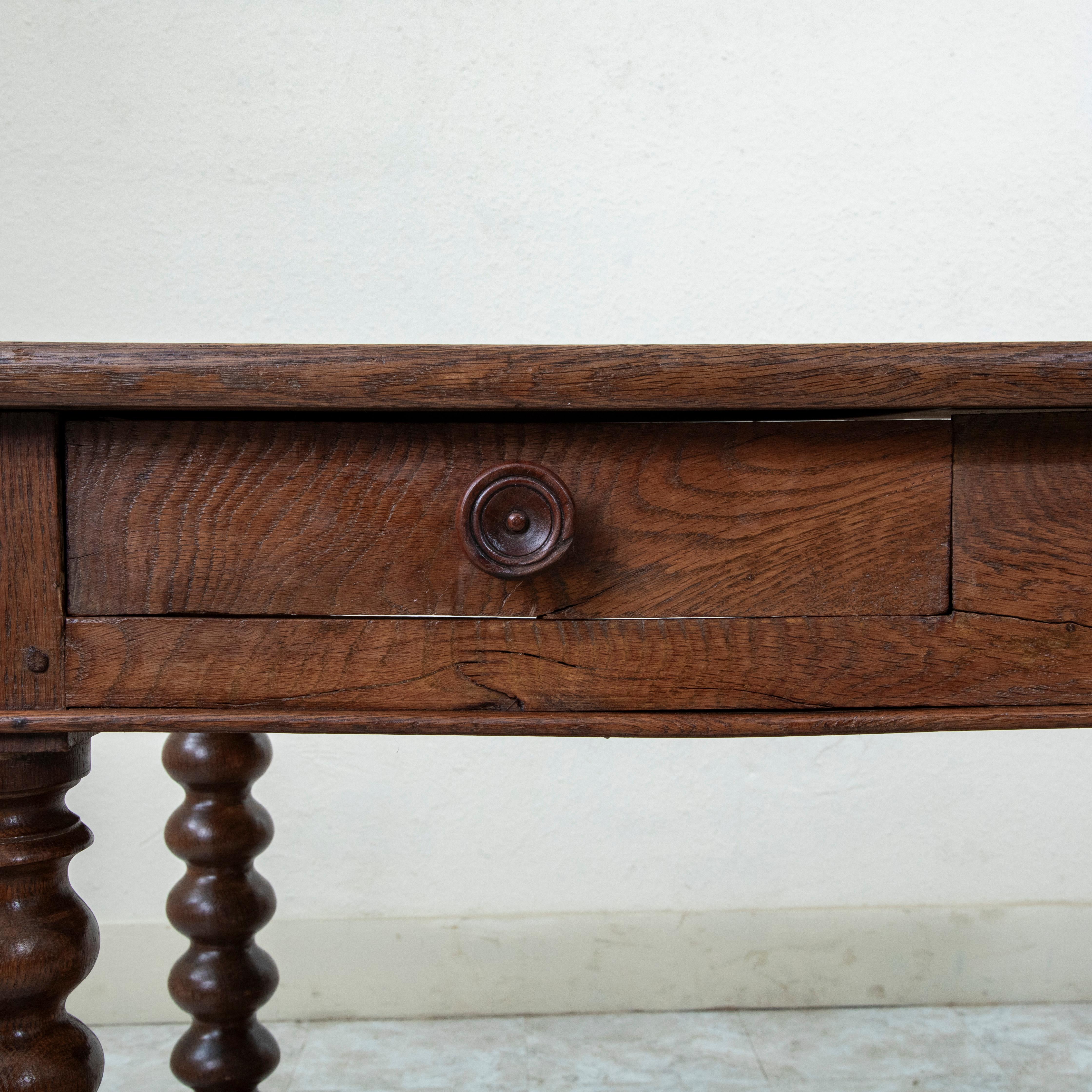 Mid-19th Century French Louis Philippe Period Oak Draper's Table, Kitchen Island 9