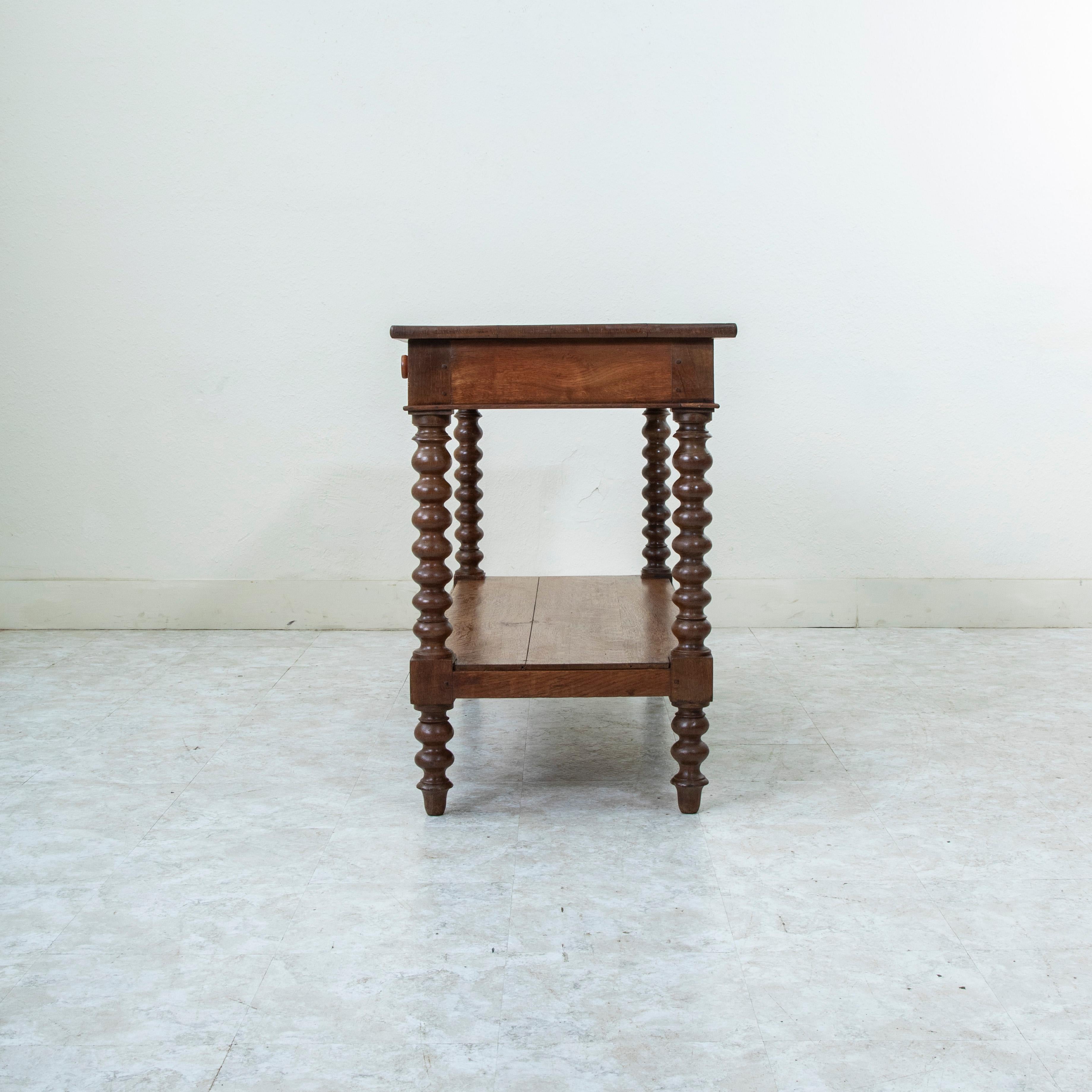 Mid-19th Century French Louis Philippe Period Oak Draper's Table, Kitchen Island 1
