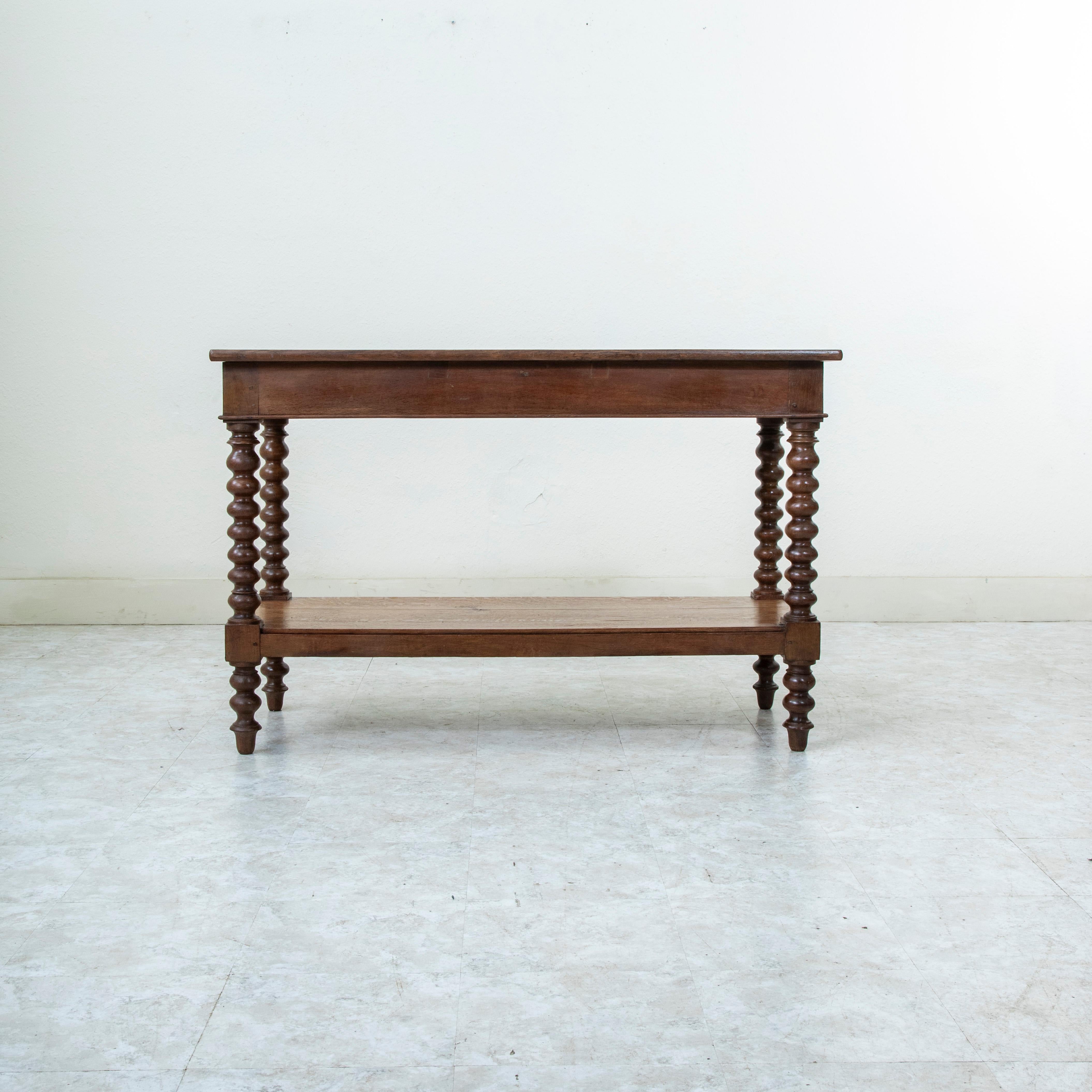 Mid-19th Century French Louis Philippe Period Oak Draper's Table, Kitchen Island 2