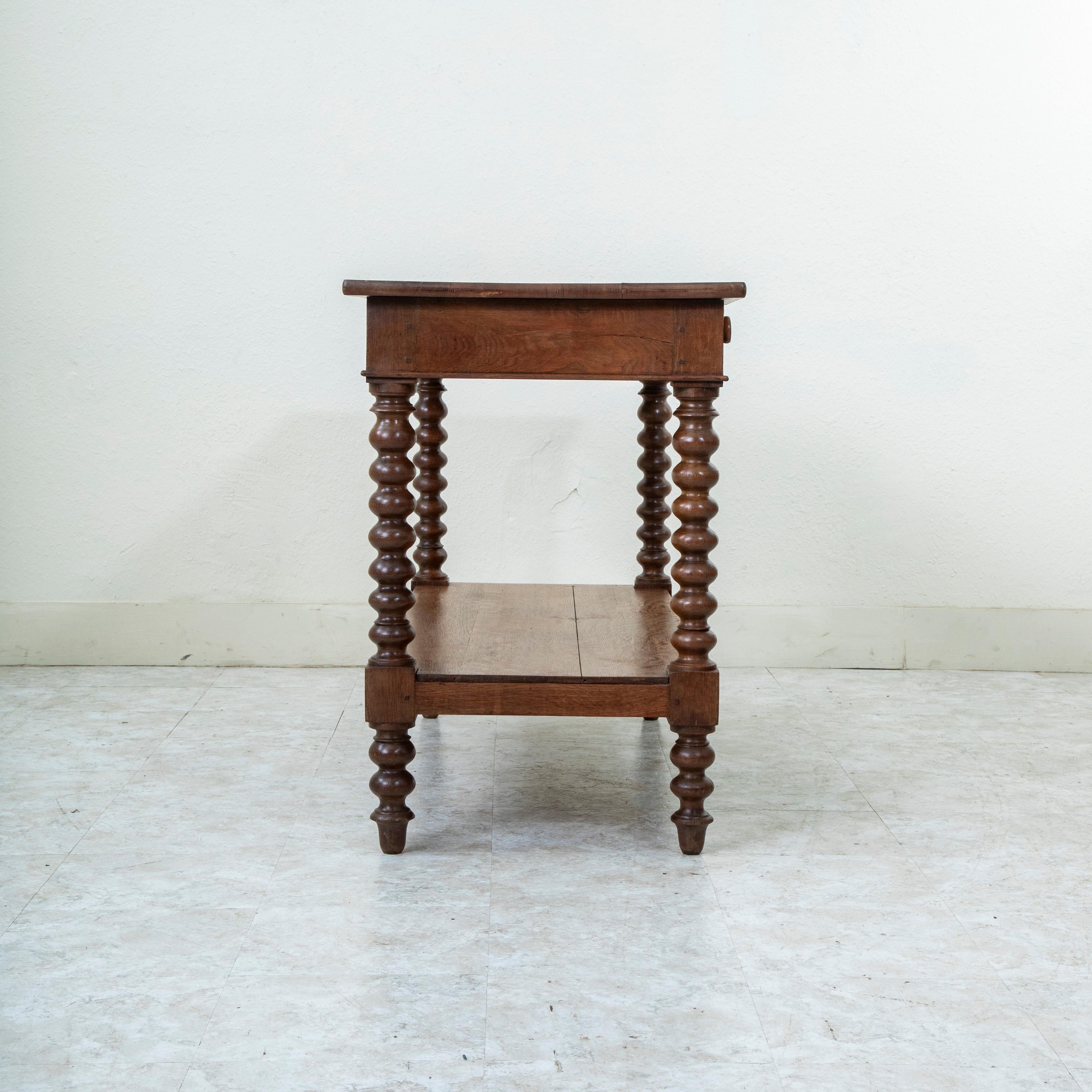 Mid-19th Century French Louis Philippe Period Oak Draper's Table, Kitchen Island 3