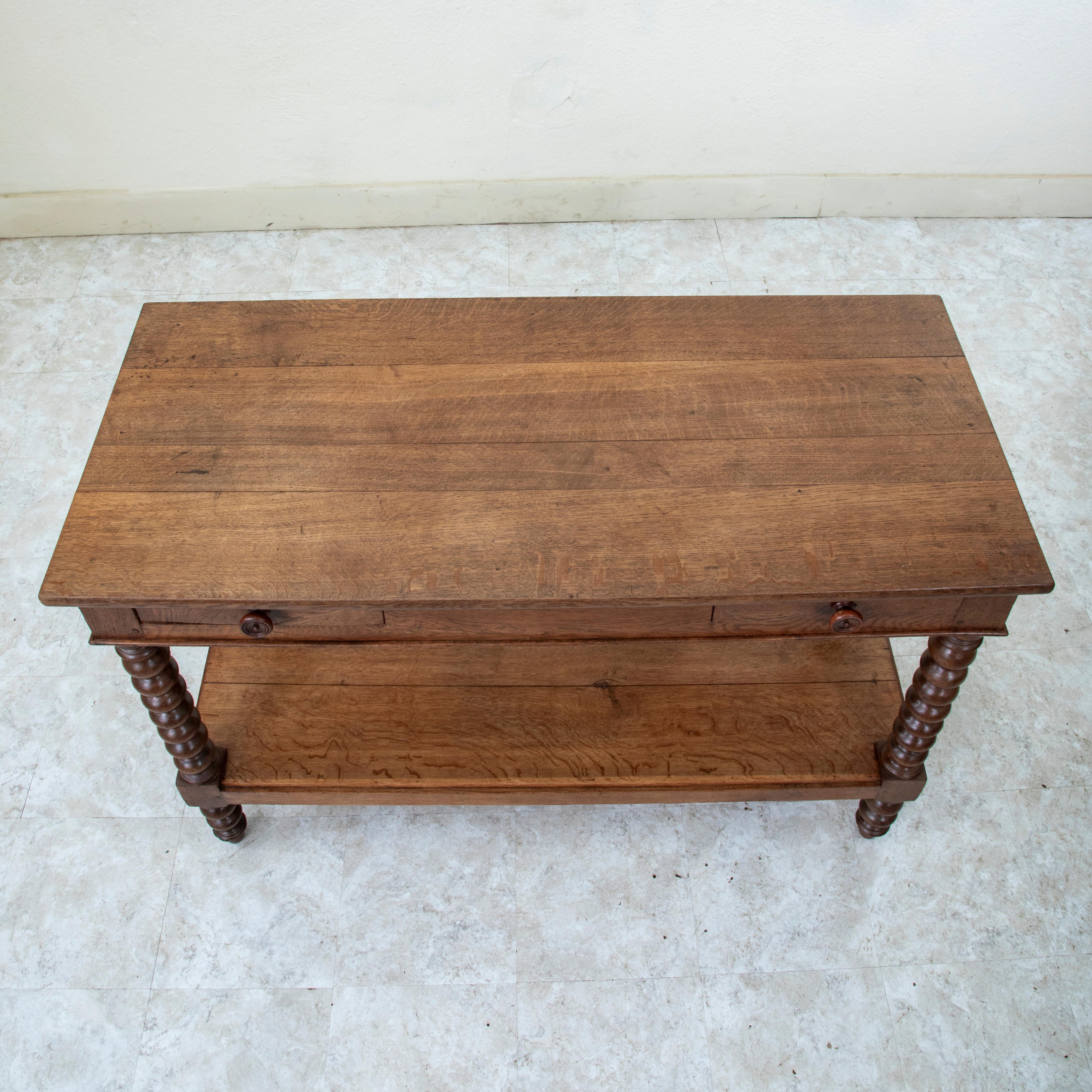 Mid-19th Century French Louis Philippe Period Oak Draper's Table, Kitchen Island 5