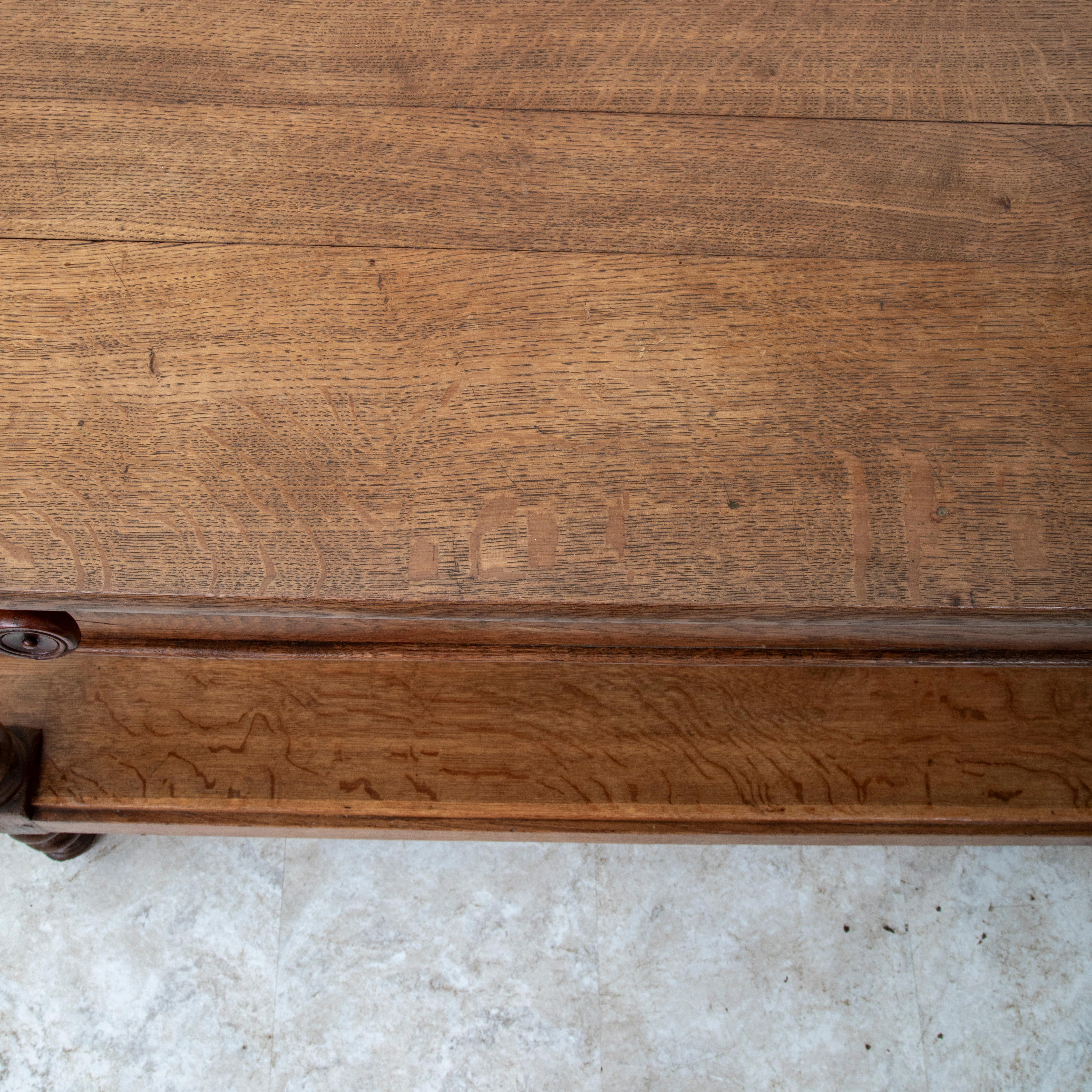 Mid-19th Century French Louis Philippe Period Oak Draper's Table, Kitchen Island 6