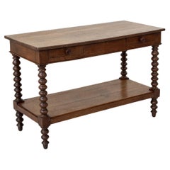 Antique Mid-19th Century French Louis Philippe Period Oak Draper's Table, Kitchen Island