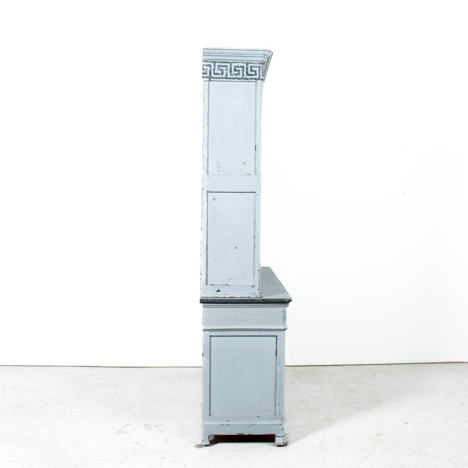 Mid-19th Century French Louis Philippe Period Painted Bookcase/Buffet Deux Corps im Angebot 6