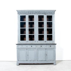 Mid-19th Century French Louis Philippe Period Painted Bookcase/Buffet Deux Corps