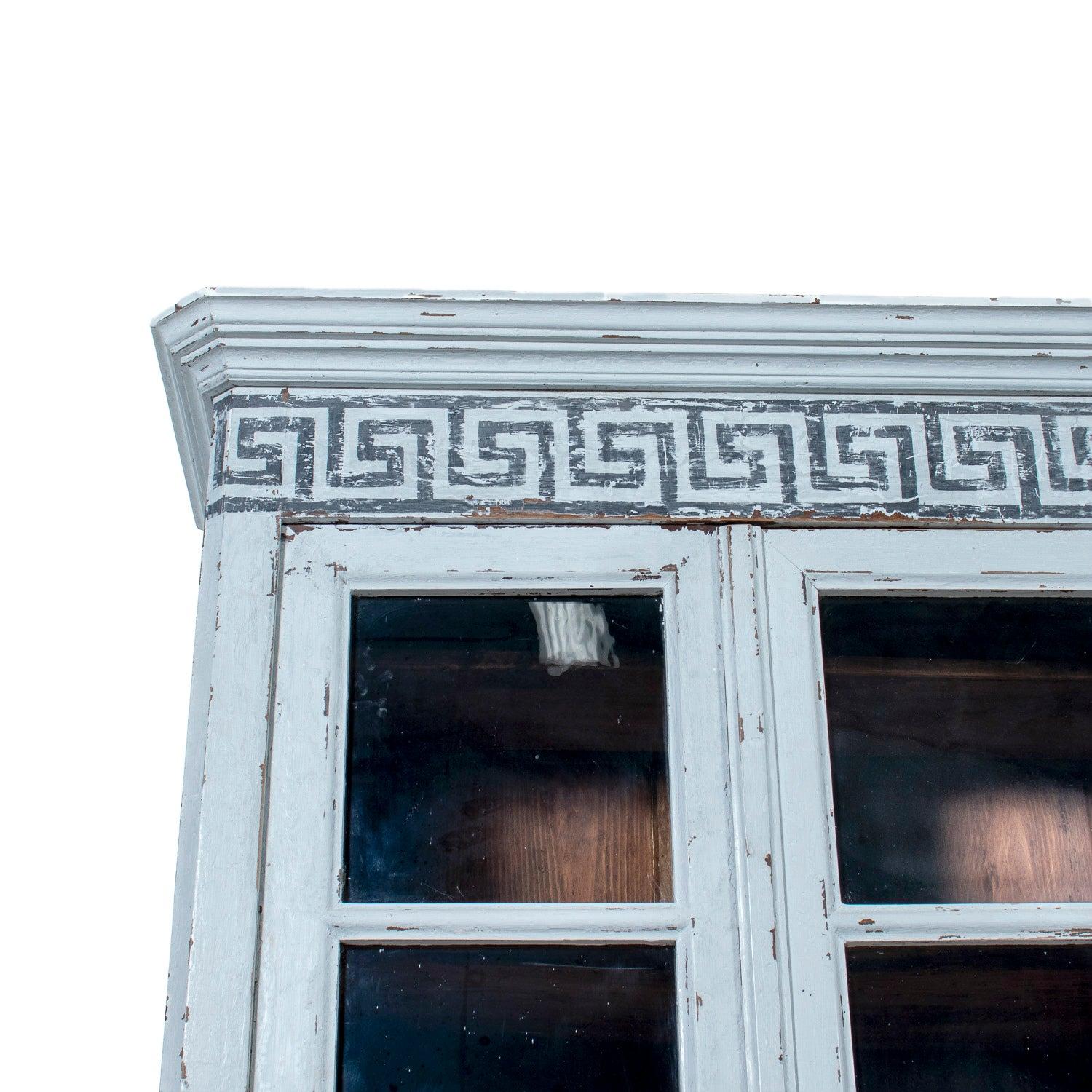 Mid-19th Century French Louis Philippe Period Painted Bookcase/Buffet Deux Corps (Gemalt) im Angebot