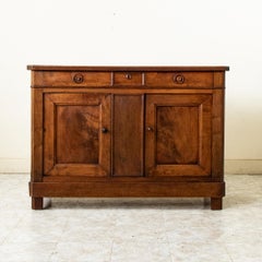 Mid-19th Century French Louis Philippe Period Walnut Buffet, Enfilade, Sideboard